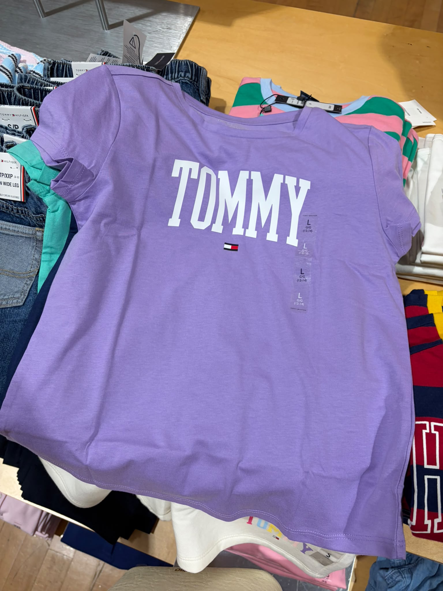 Girls' Tommy Logo T-Shirt-Violet Viola