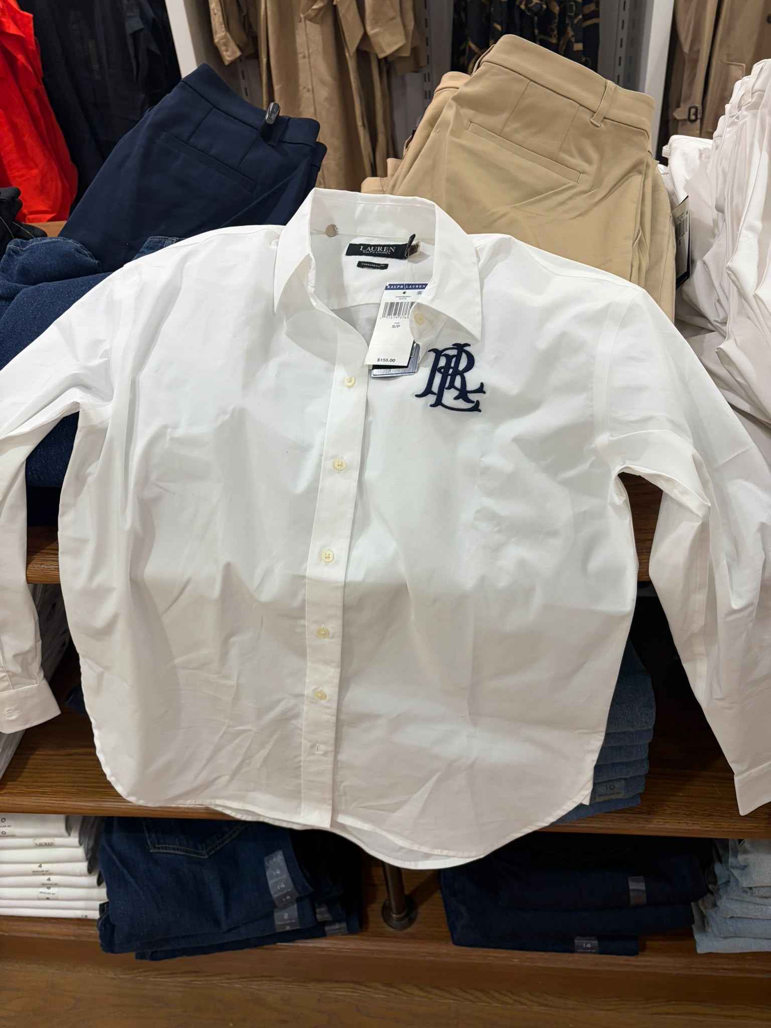 Ralph Lauren Women's Relaxed Fit Stretch Cotton Shirt-White