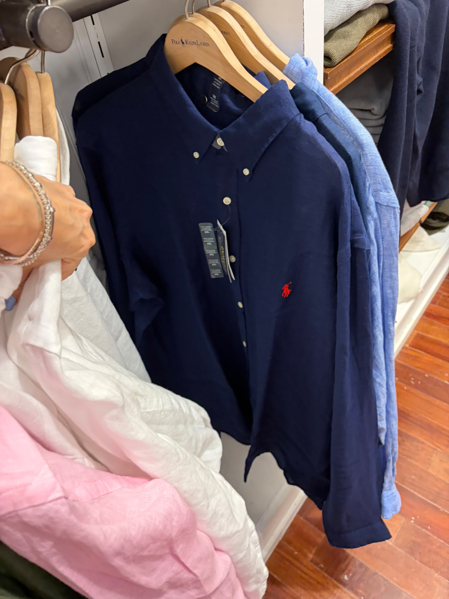 Ralph Lauren Men's Linen Shirt-Newport Navy