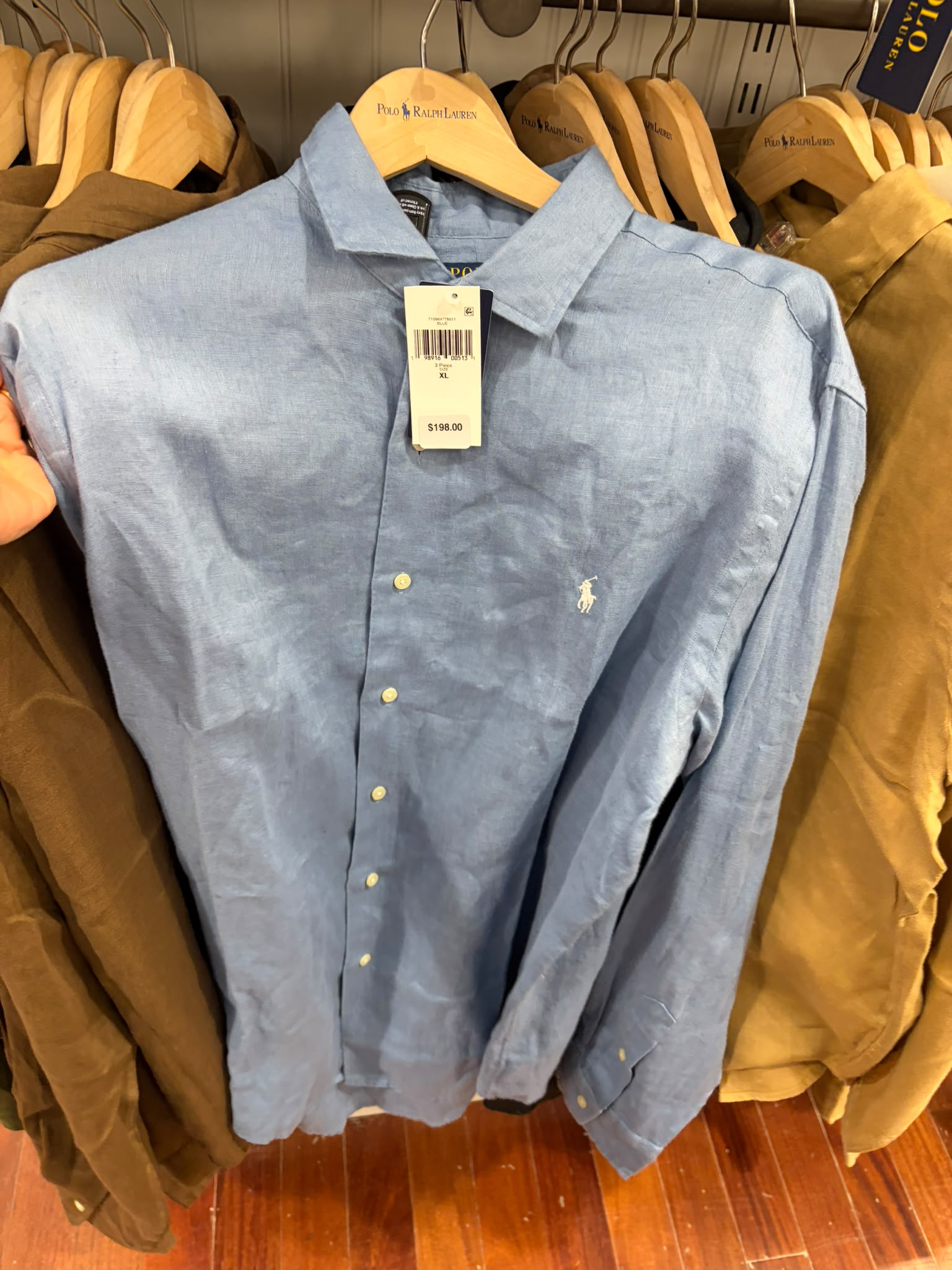 Ralph Lauren Men's Linen Shirt-Austin Blue