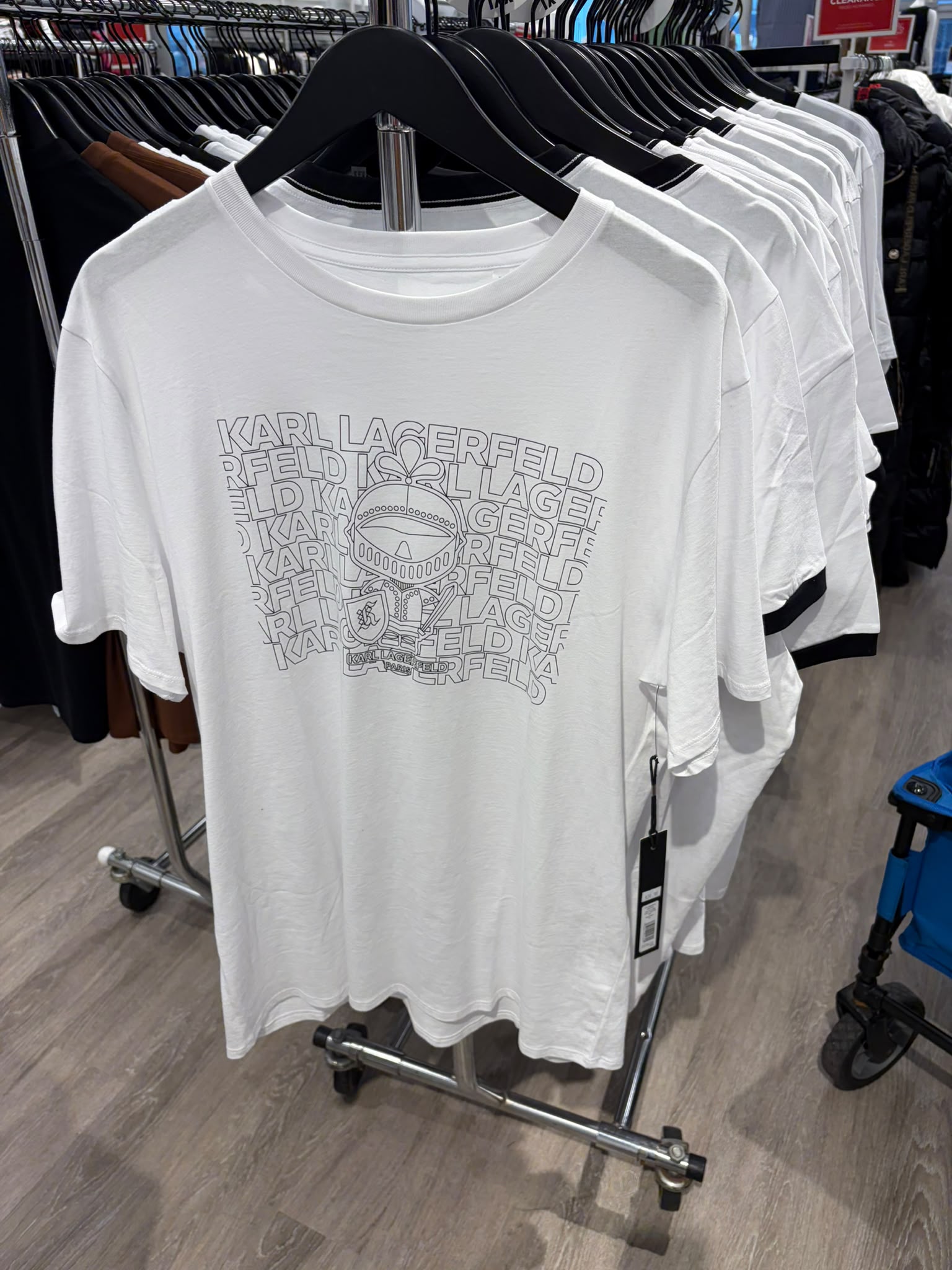 Karl Lagerfeld Men's Crew Neck Short Sleeve Graphic Print T-Shirt-White