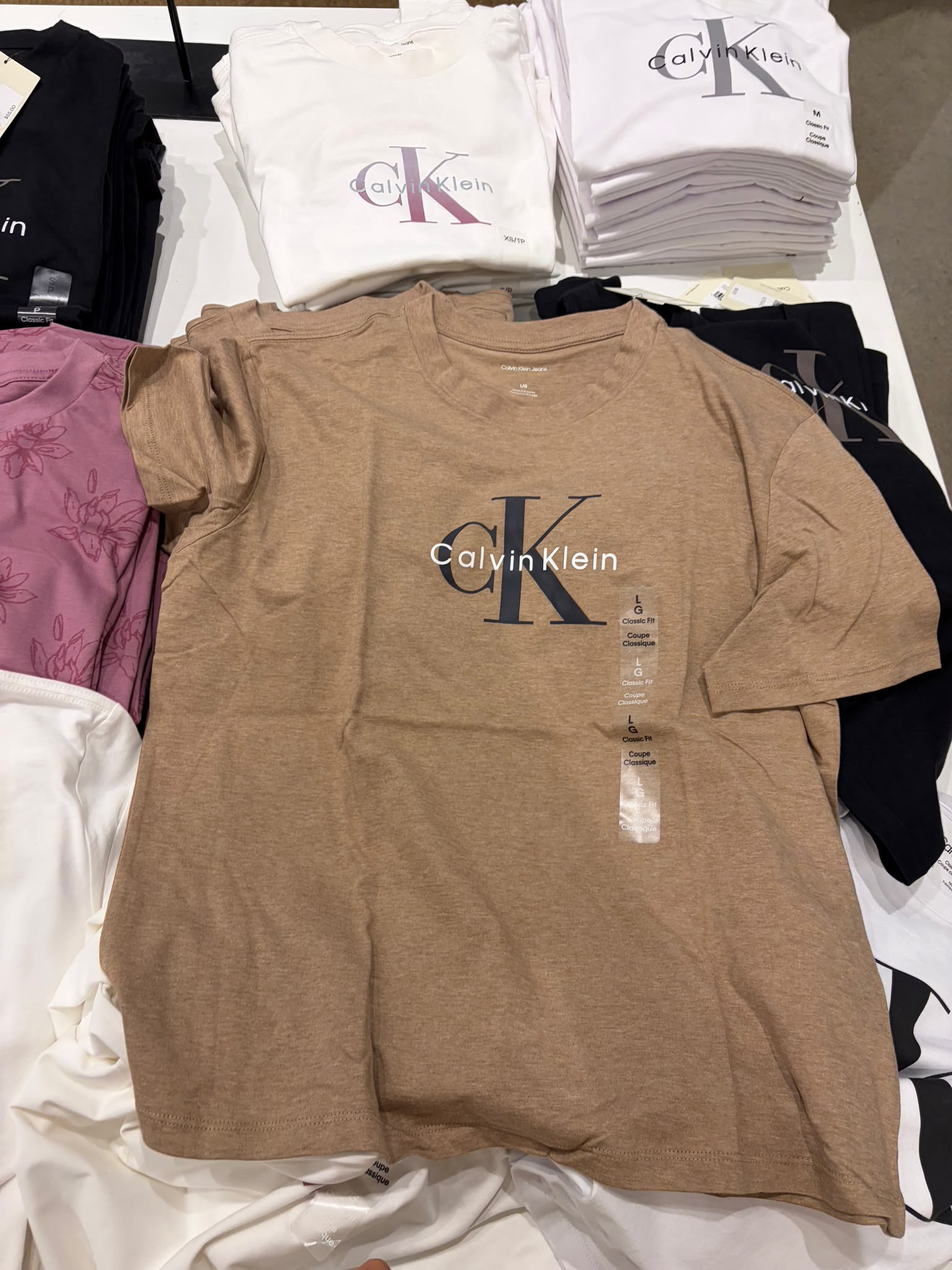 Calvin Klein Women's Monogram Logo T-Shirt- Brown