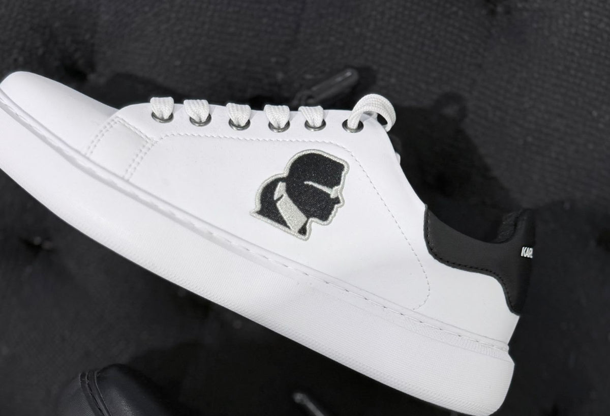 Karl Lagerfeld Paris Men's Everyday Essential Leather Sneaker- White