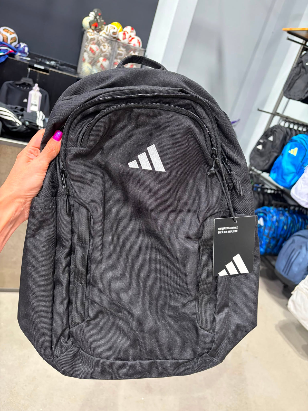 Unisex Adidas Amplifier School Backpack – Black