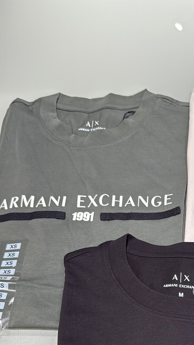 Armani Exchange Regular T-shirt with logo-Grey