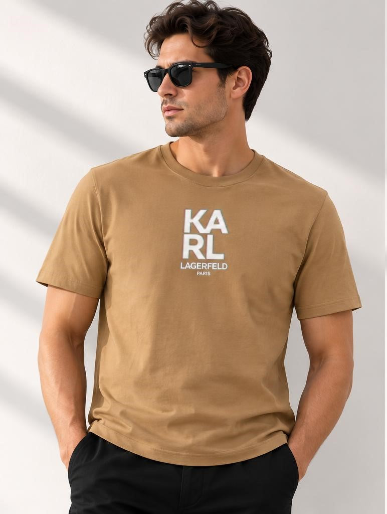 KARL MEN'S LOGO TEE-Desert Taupe