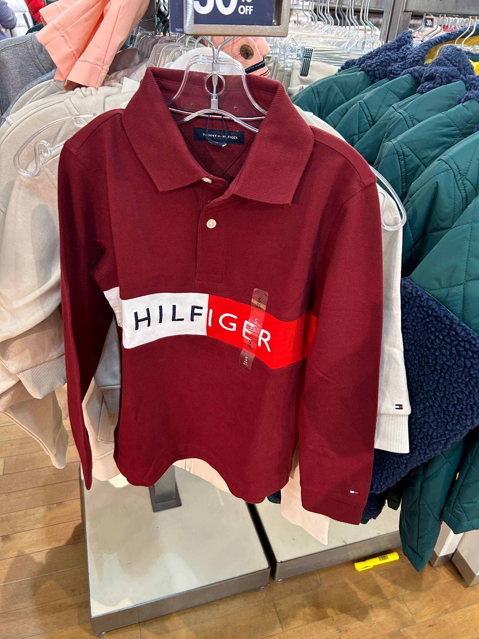 BOYS' Tommy Hilfiger Logo Long Sleeve Polo