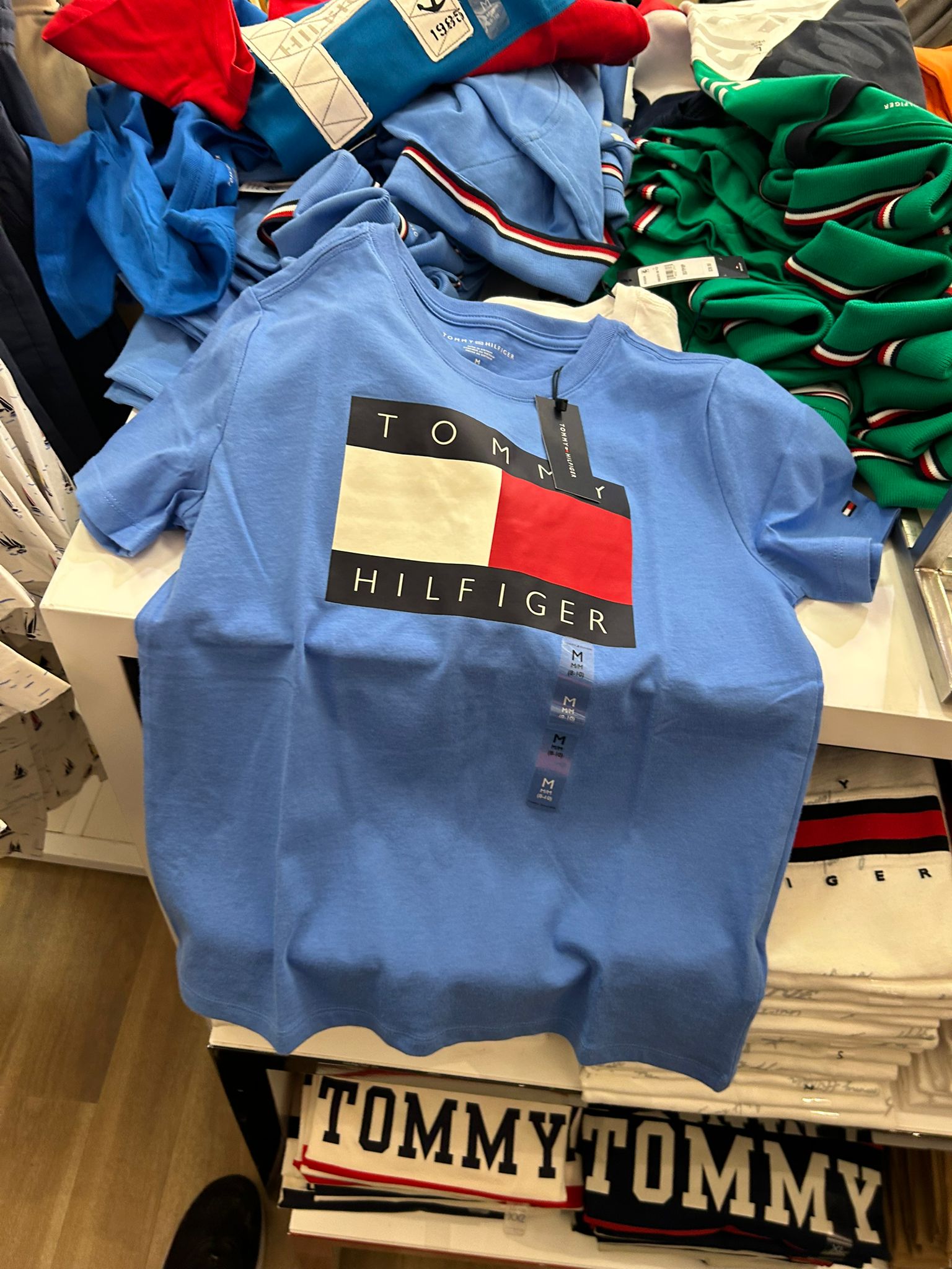 Kids' Tommy Flag Logo T-Shirt-Blue Spell