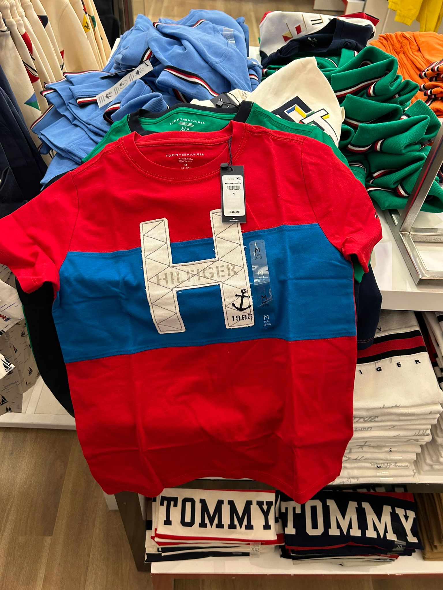 Kids' Nautical H Logo Colorblock T-Shirt -Primary Red