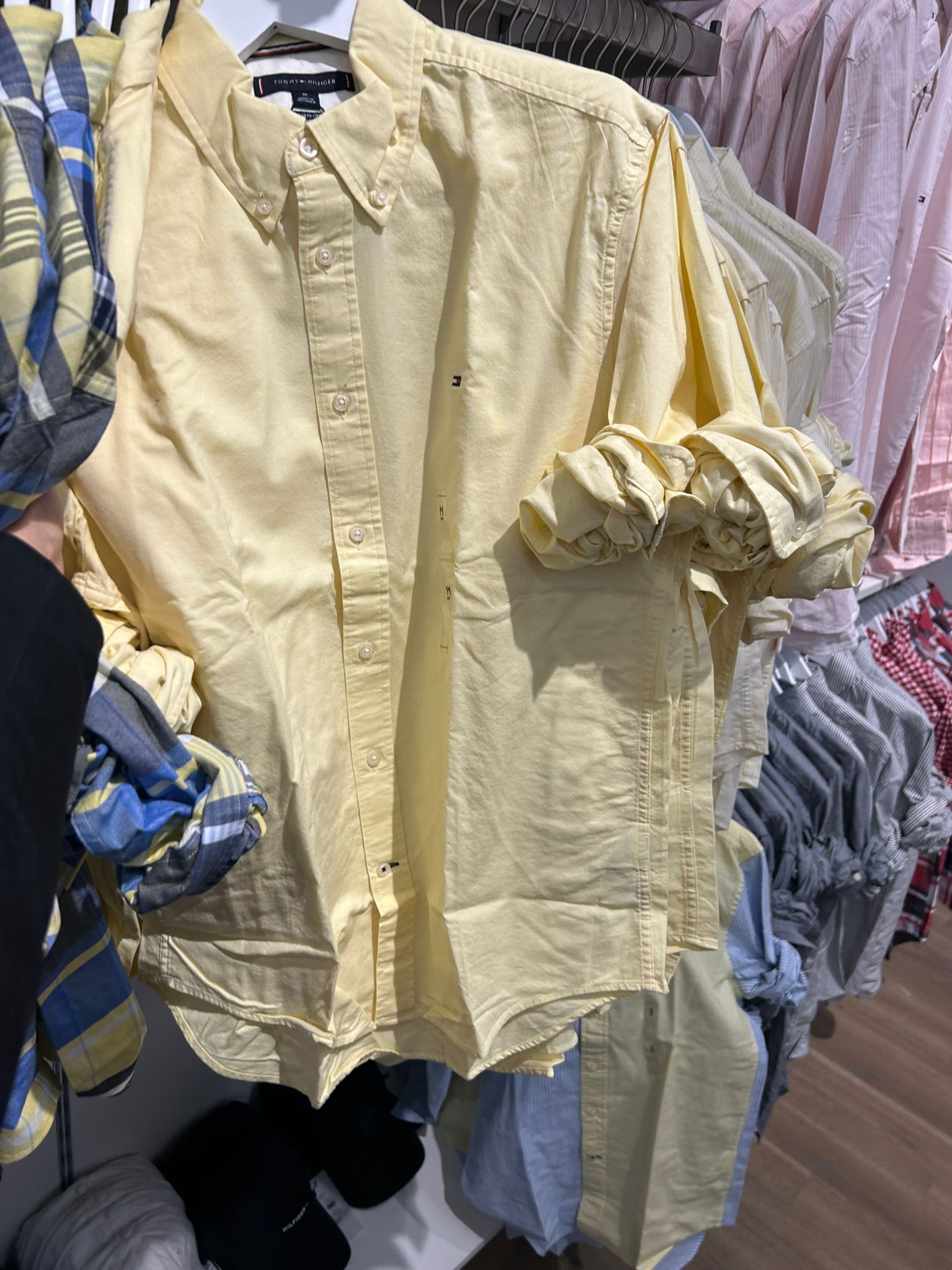 Tommy Hilfiger Yellow Button Down Dress Shirt -Yellow