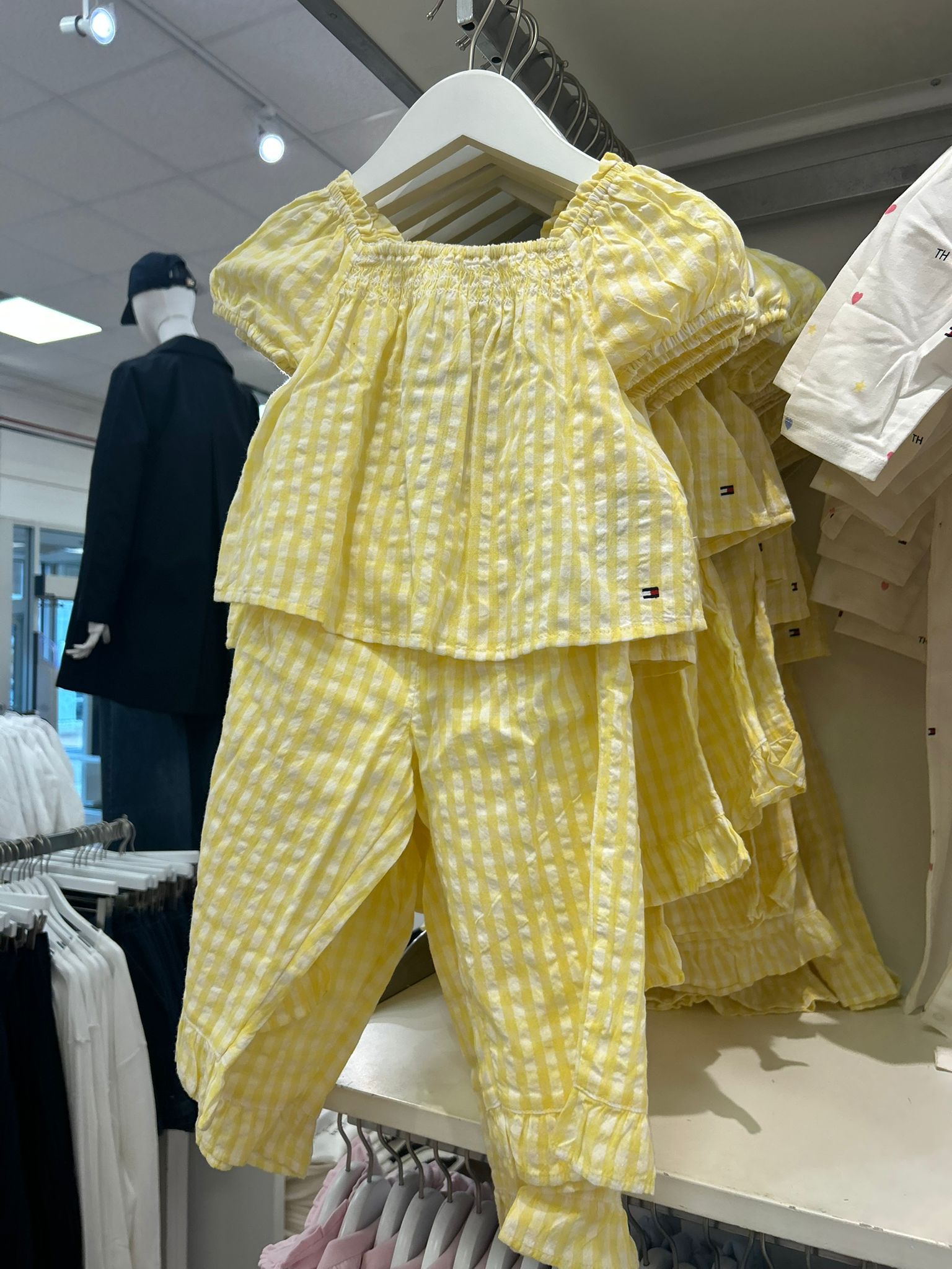 Tommy Babies' Gingham Top & Pant Set-Yellow