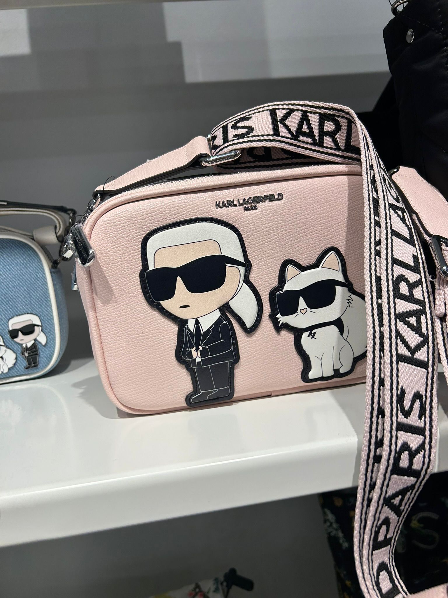 KARL LAGERFELD MAYBELLE CAMERA CROSSBODY-Lotus