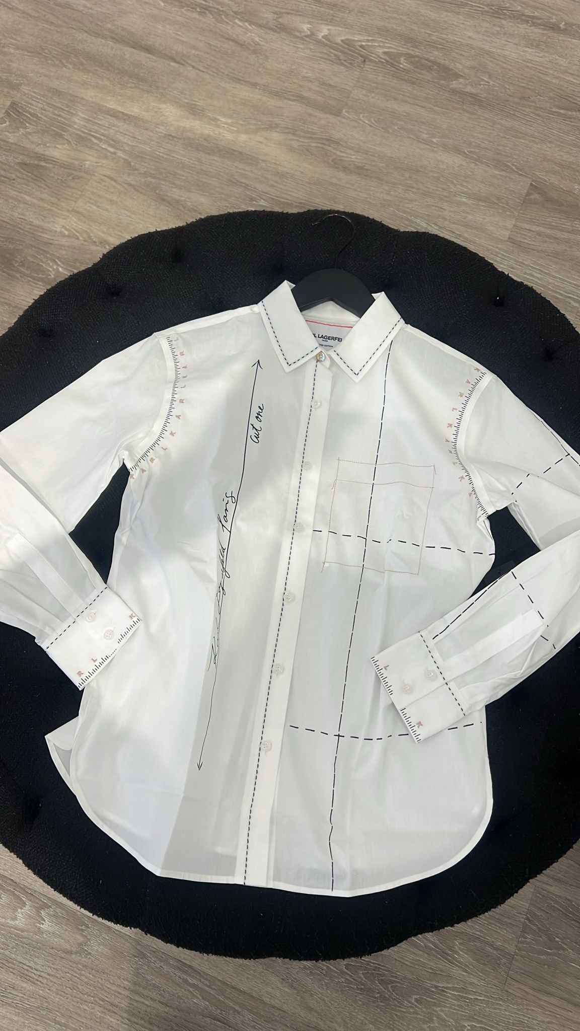 KARL WOMEN'S COTTON POPLIN STITCH SHIRT-White