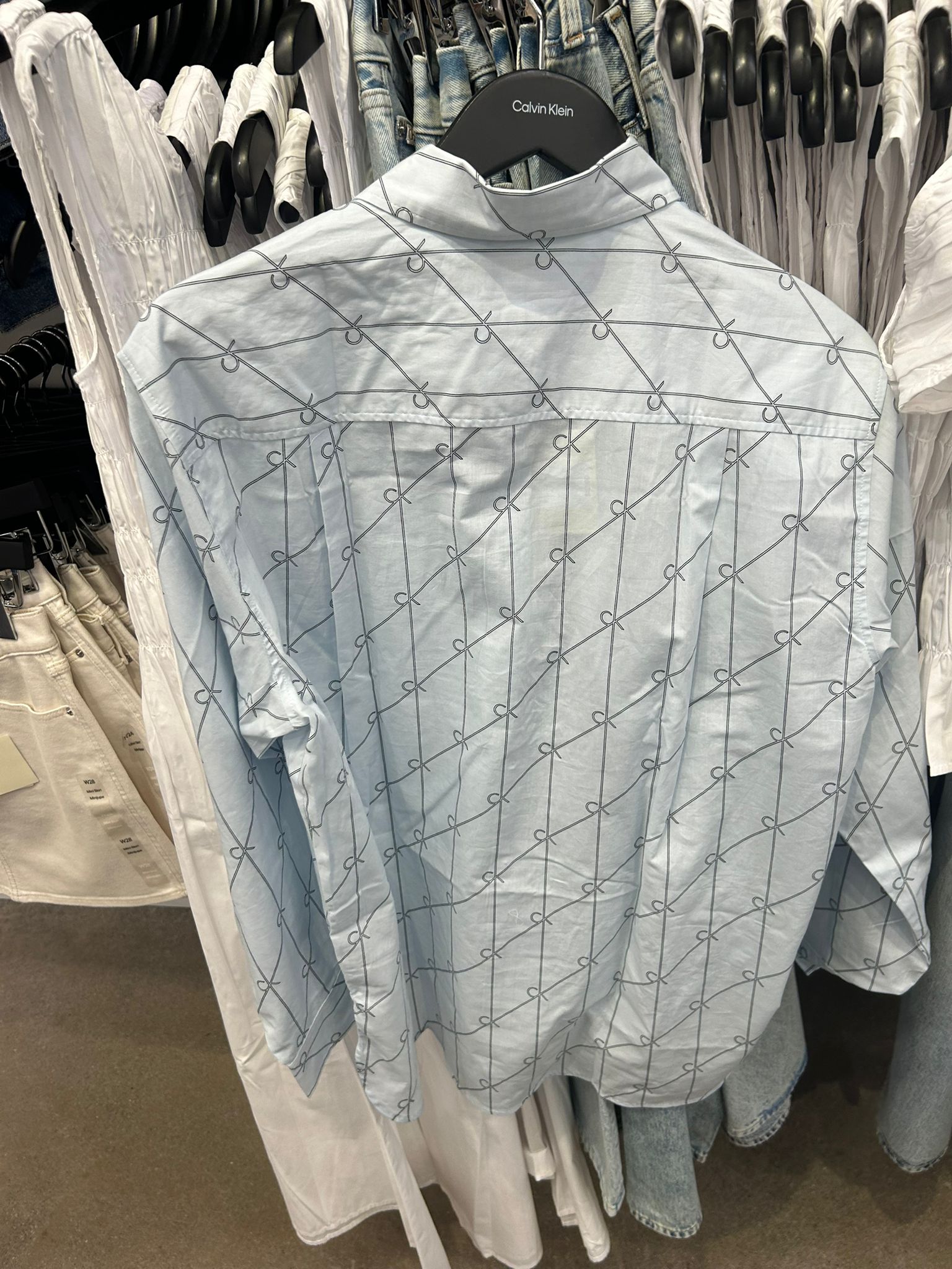 Calvin Klein Women's Cotton Poplin Relaxed Button-Down Shirt-Ballad Blue