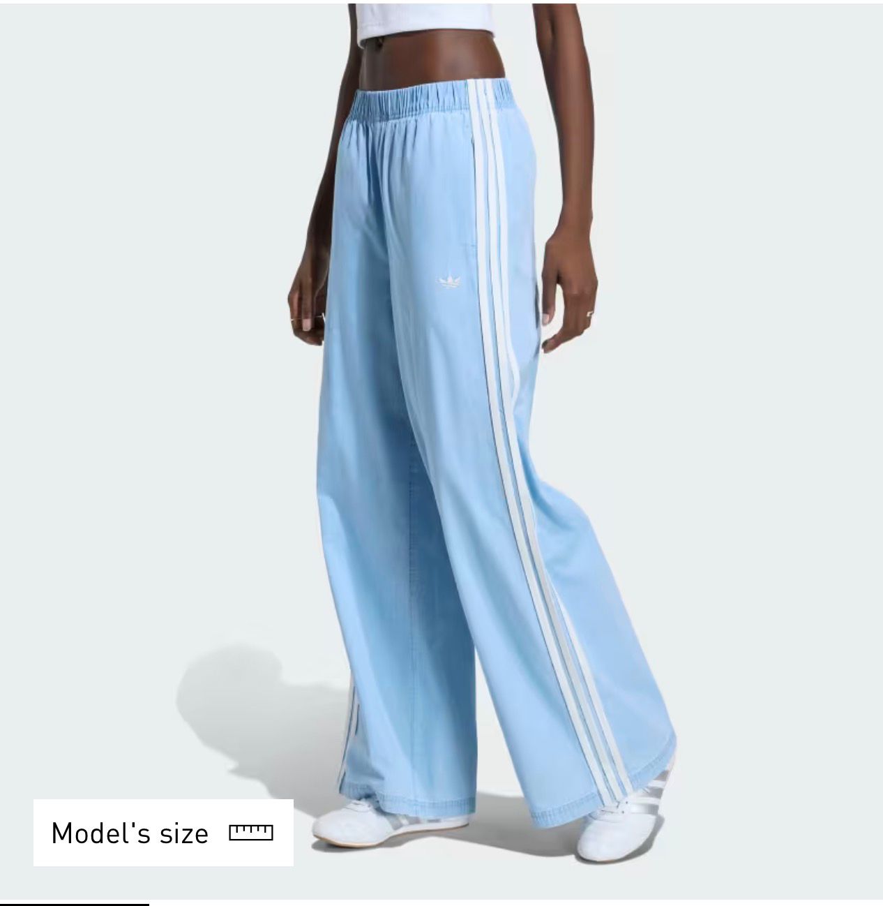 ADDIDAS WOMEN'S ORIGINALS SUMMER GLOW WIDE-LEG JEANS-Blue