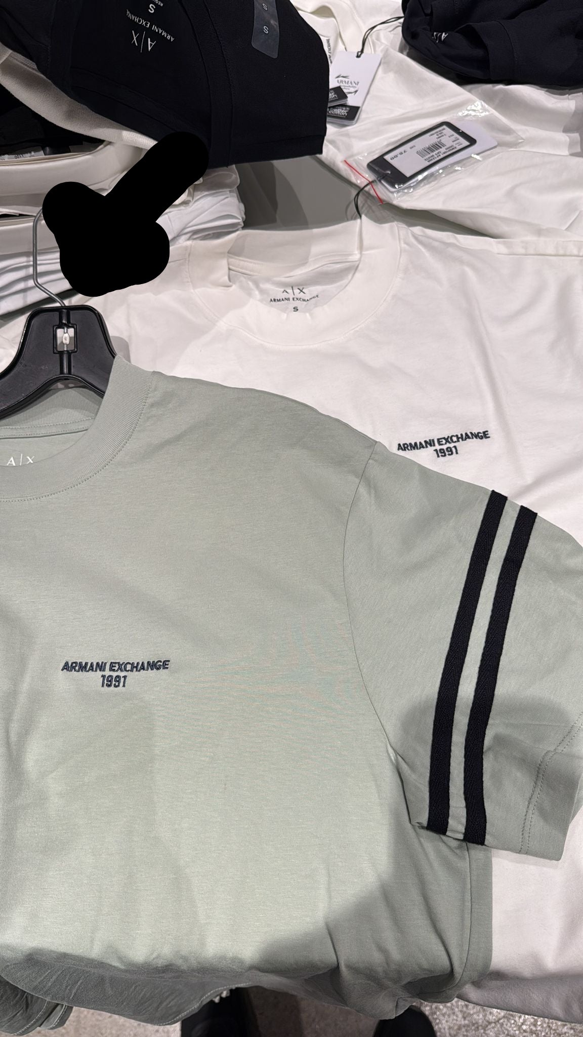 Armani Exchange Men's Regular fit T-shirt with contrasting piping-Green