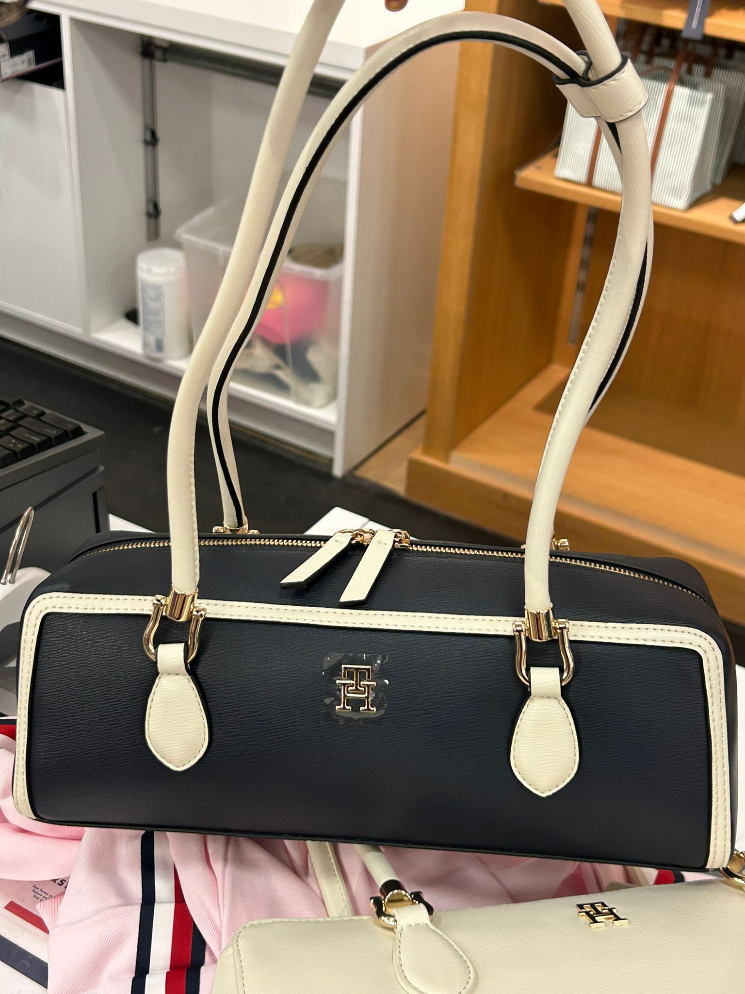 Tommy Women's Monogram East-West Shoulder Bag-Space Blue