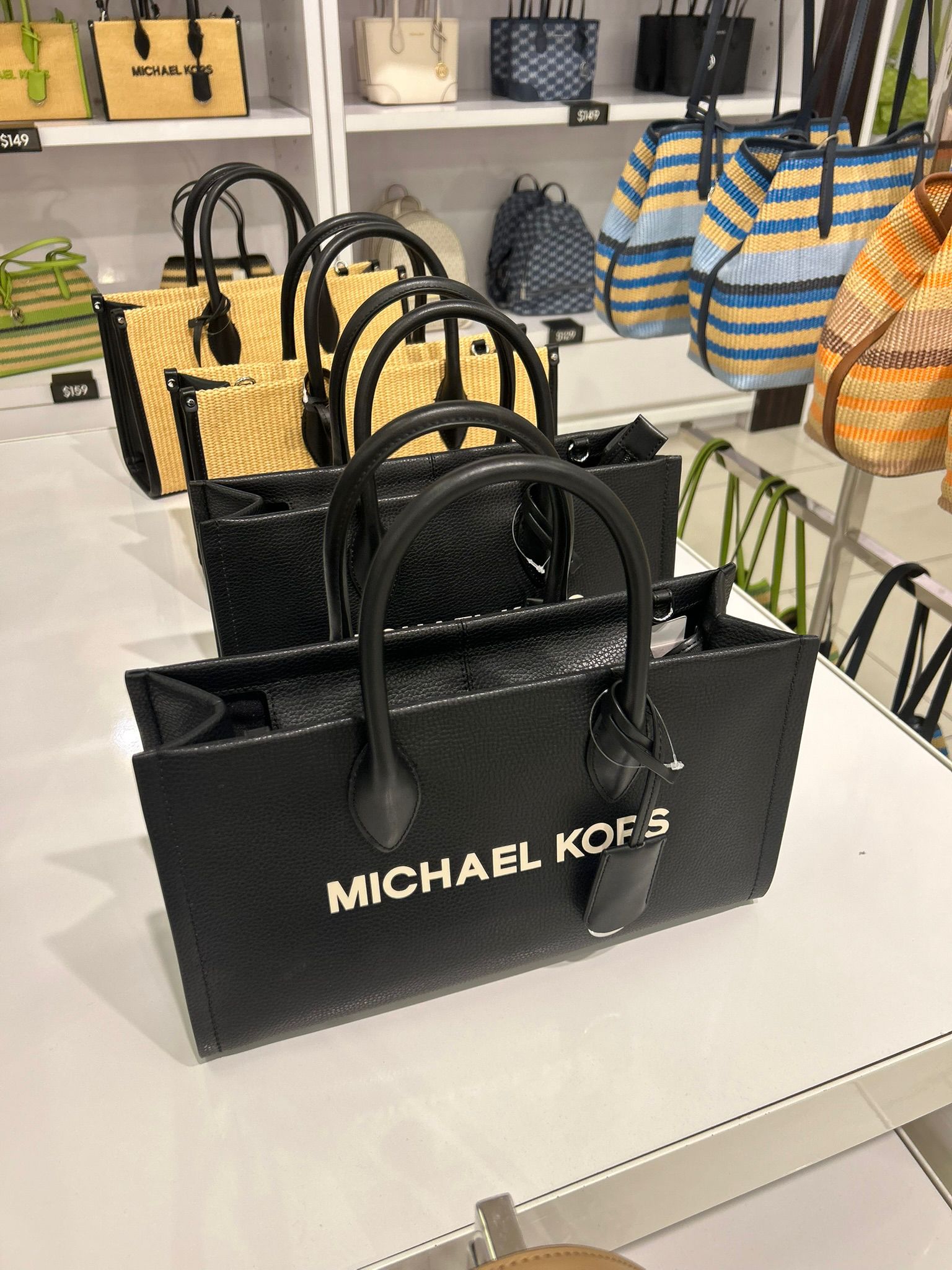Michael Kors Women's Mirella Medium Pebbled Leather Satchel-Black