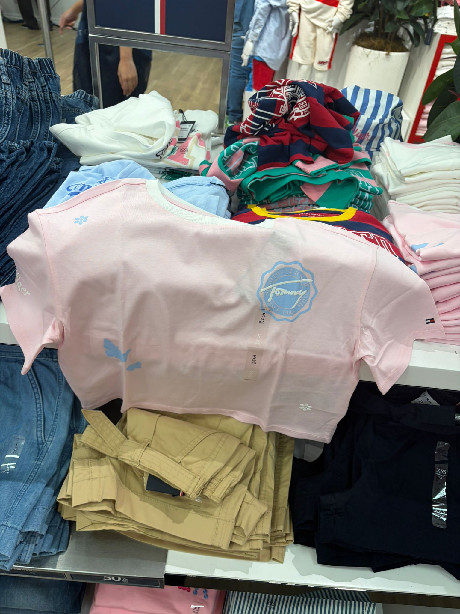 Kids' Tommy Chest Logo T-shirt-Pink