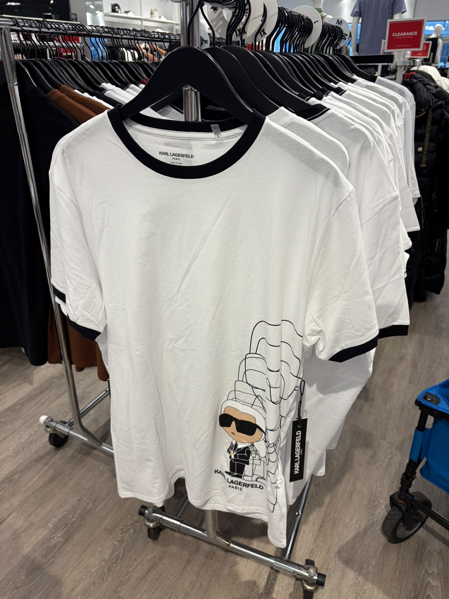Karl Lagerfeld Men's Crew Neck Short Sleeve Brand Logo T-Shirt-White