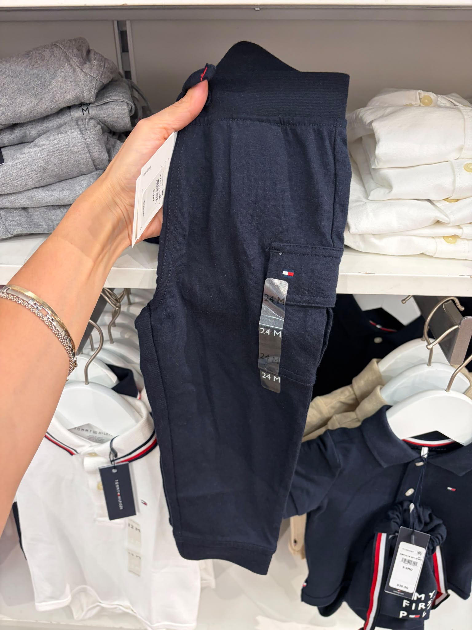 Tommy Hilfiger Babies' Knit Cargo Pant- Navy