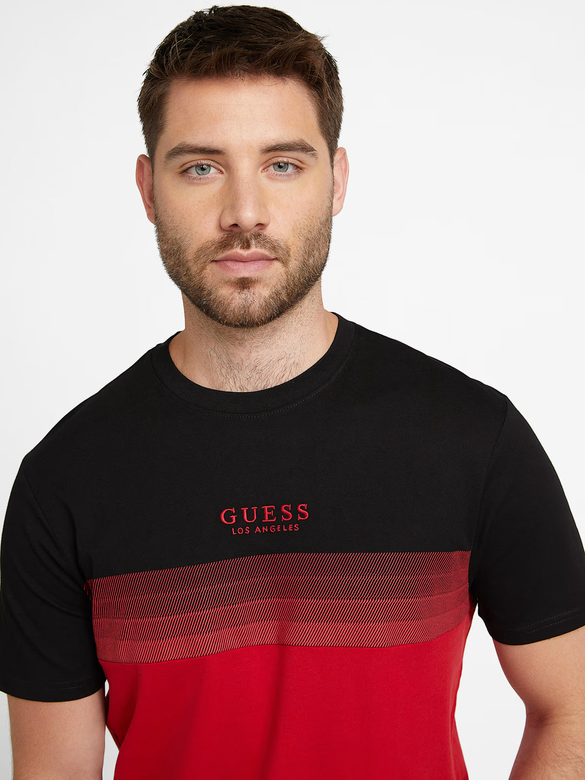 Mens' Guess Rami Color-Blocked Tee/Red