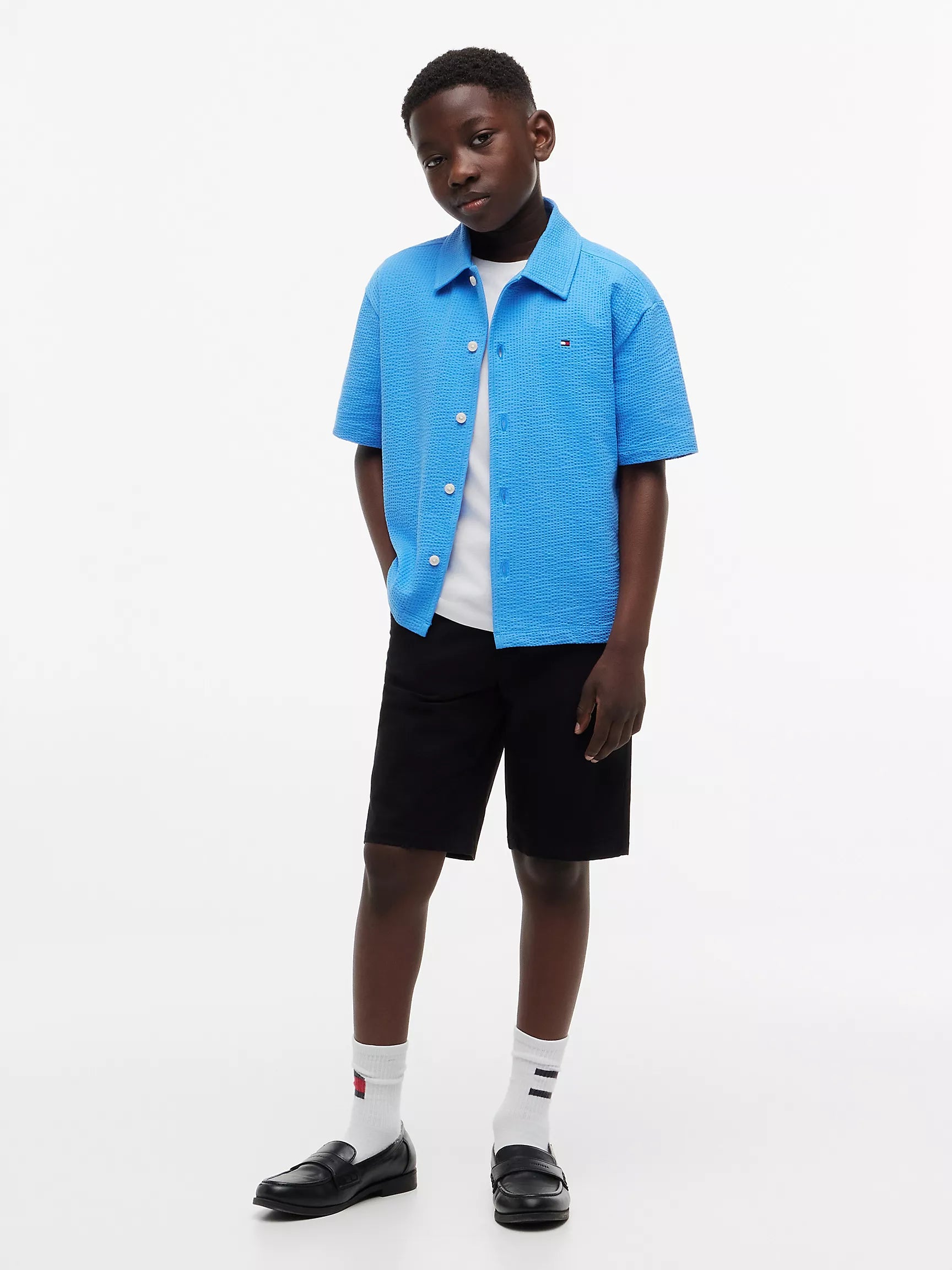 Kids' Belted Chino Short-Black