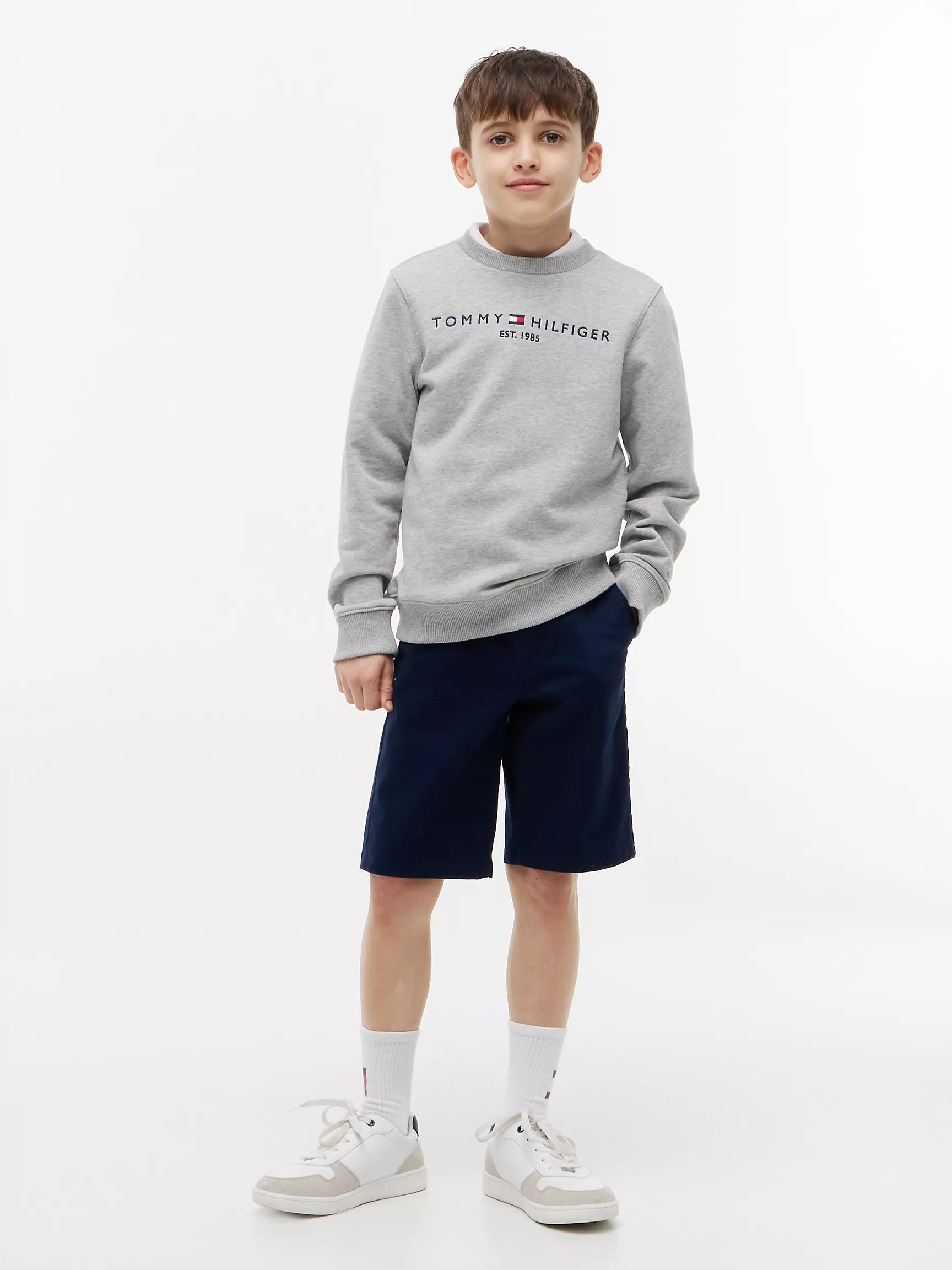 Kids' Belted Chino Short-Navy carbon