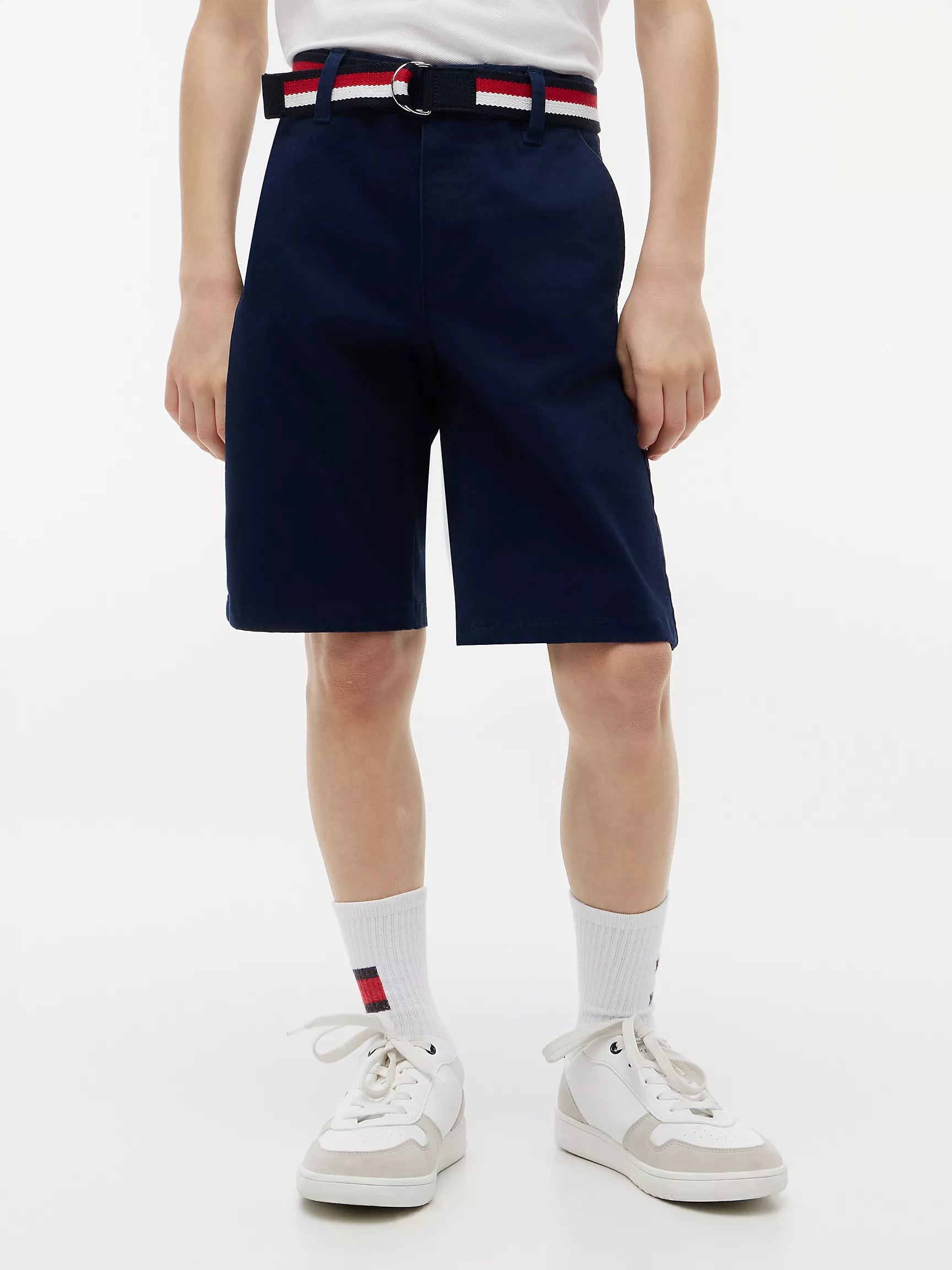 Kids' Belted Chino Short-Navy carbon