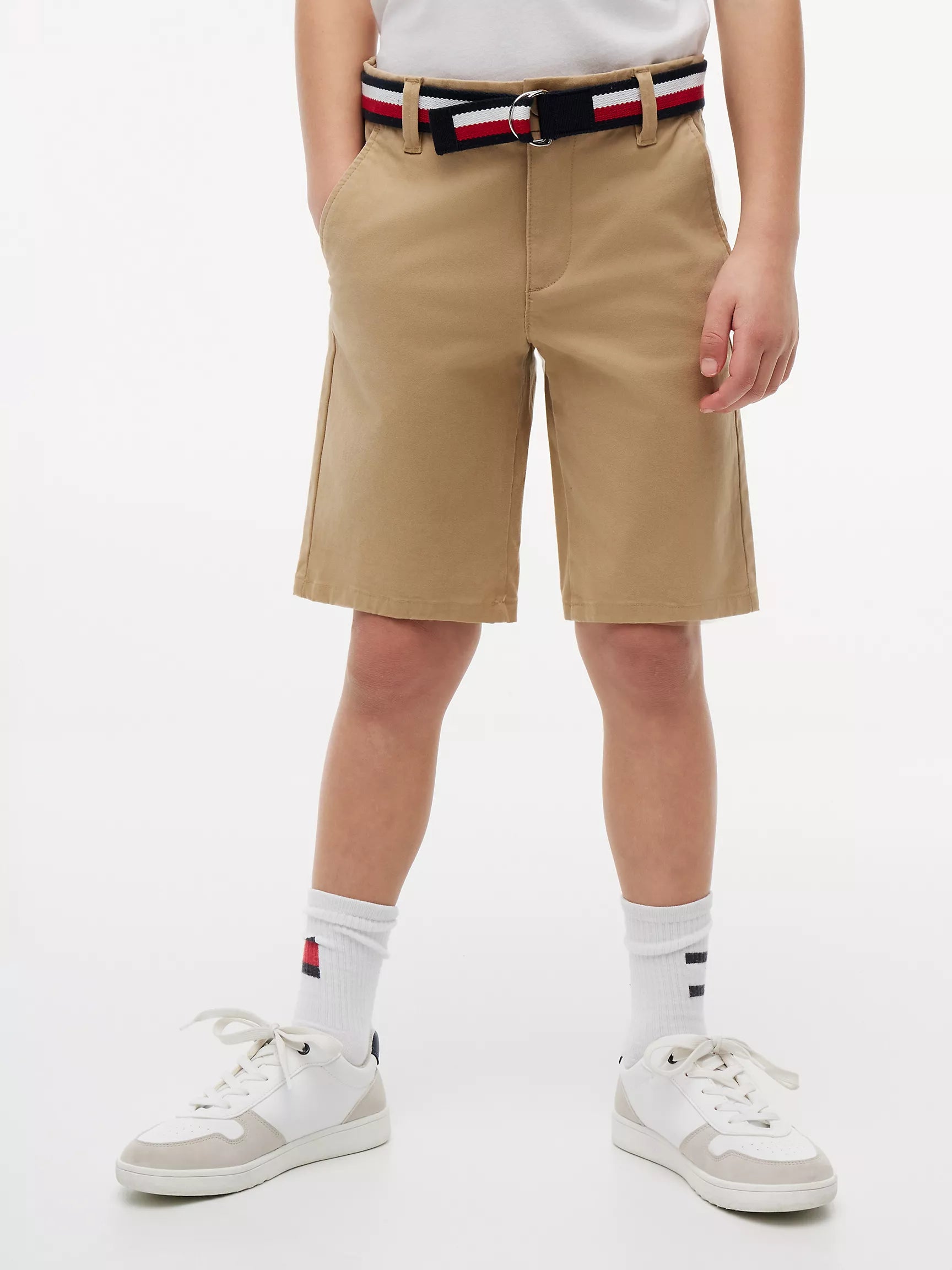 Kids' Belted Chino Short-Khaki