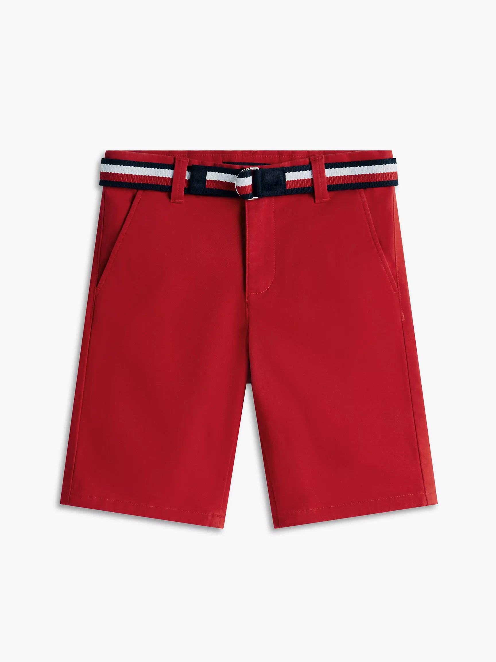 Kids' Belted Chino Short-Red