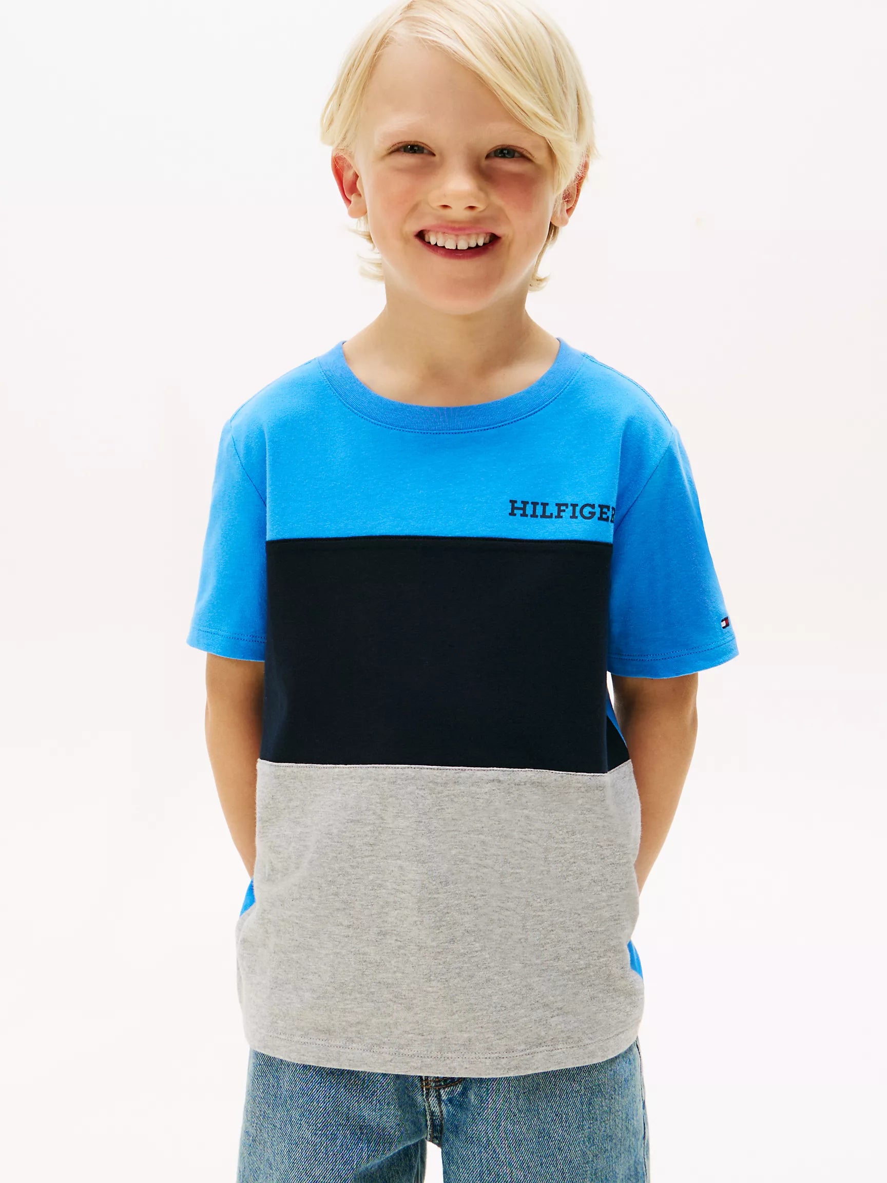 Boys' Tommy Monotype Logo Colorblock T-Shirt