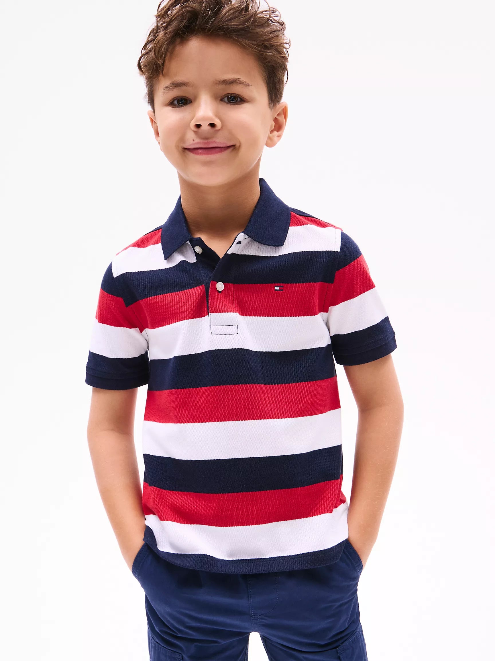 Boys' Tommy Hilfiger Block Stripe Polo