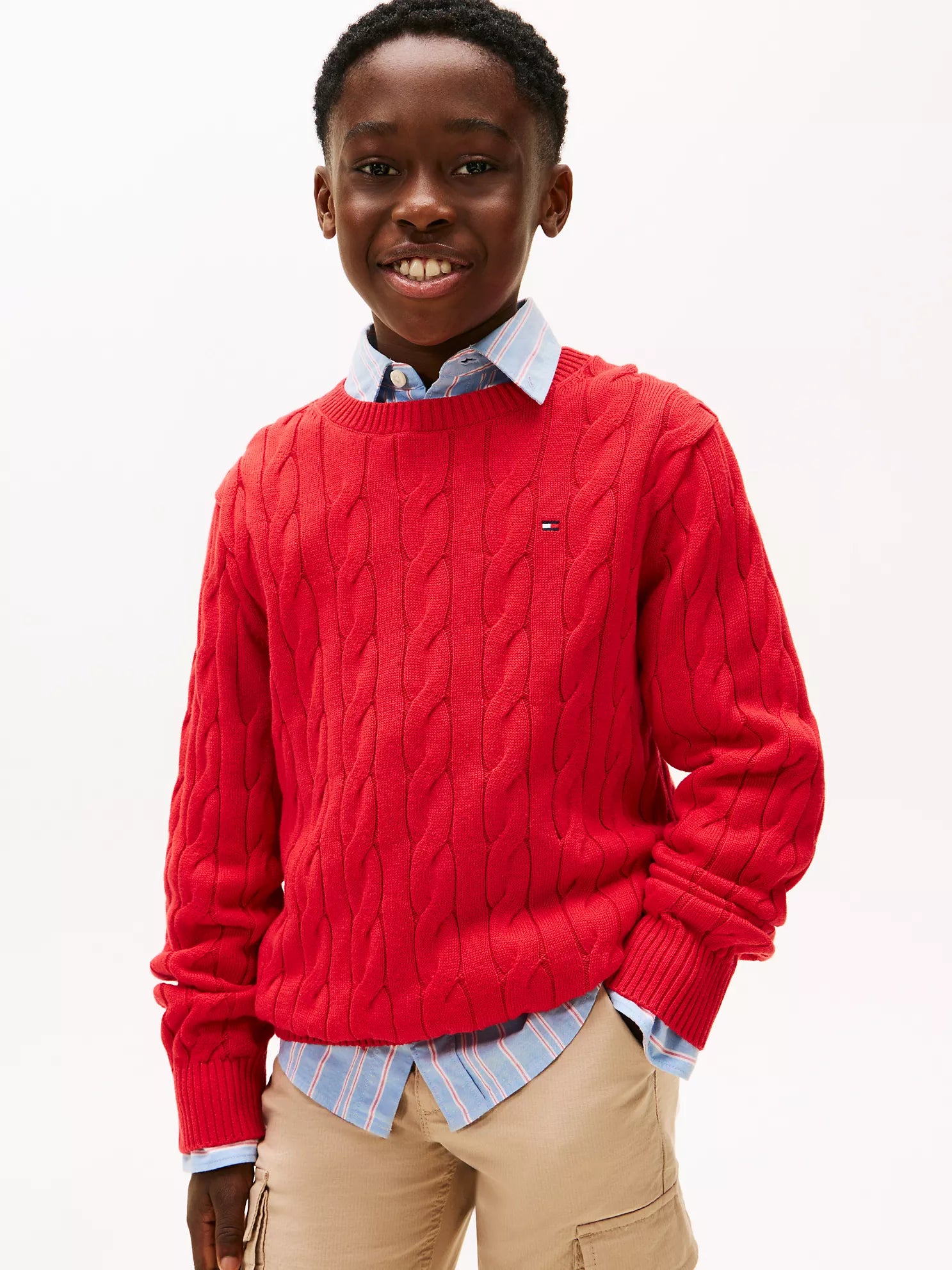 BOY Tommy Cable Knit Sweater Red