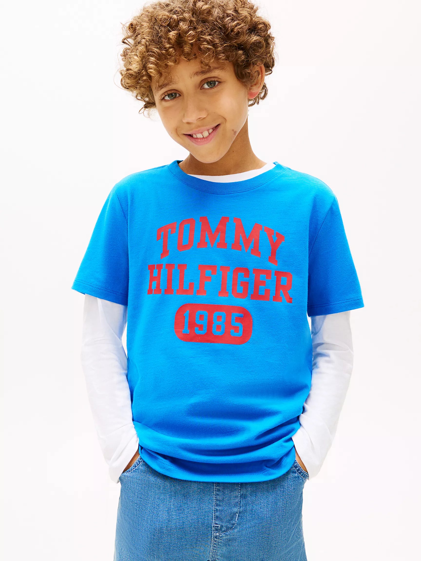 Tommy Hilfiger Kids' Varsity Logo T-Shirt Boys-Blue