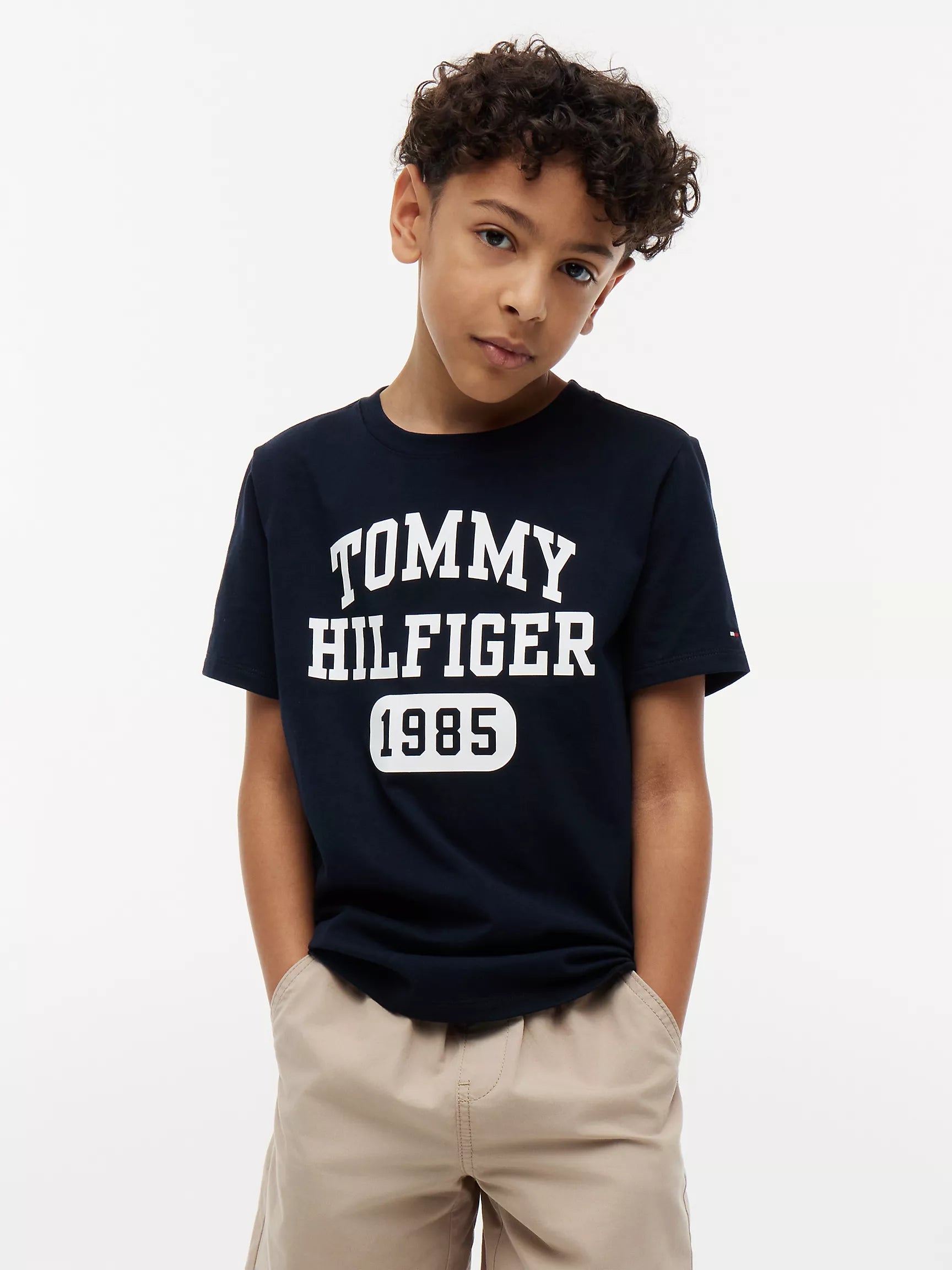 Tommy Hilfiger Kids' Varsity Logo T-Shirt Boys-Black