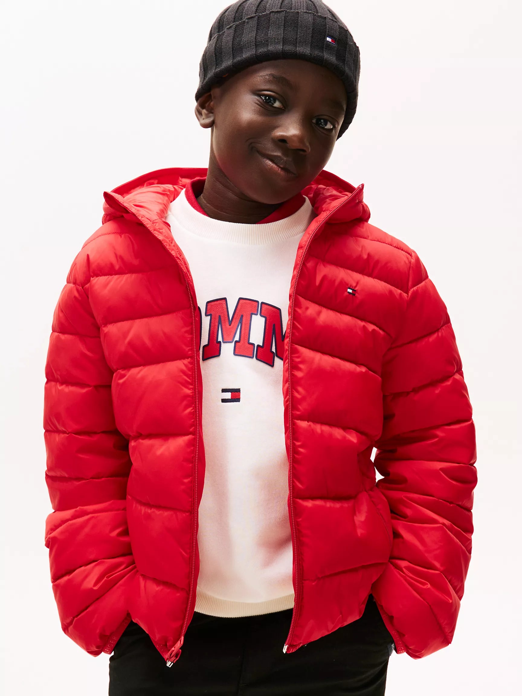 Boys Tommy Water-Resistant Packable Jacket Red