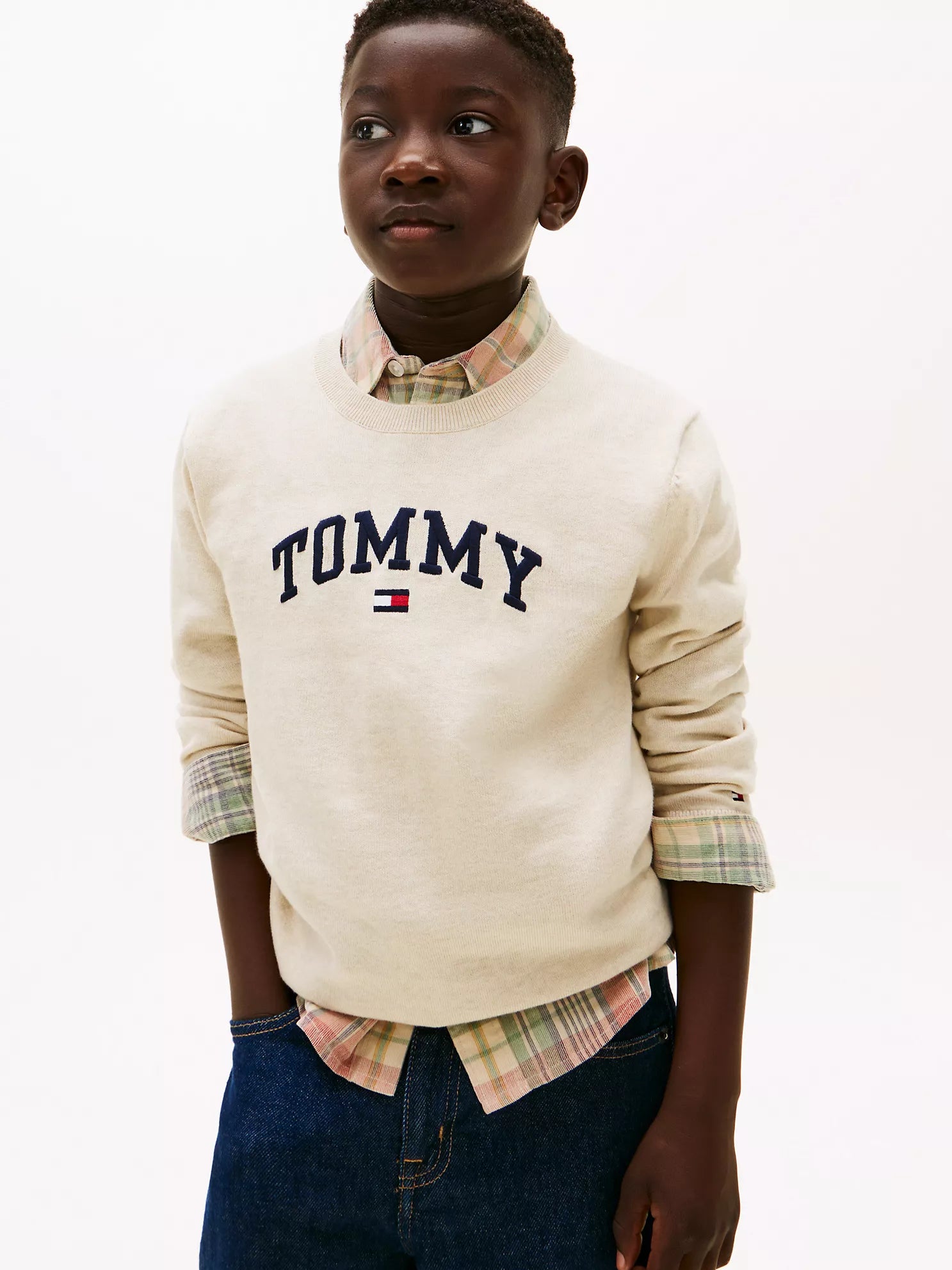 BOY Tommy Logo Sweater Beige
