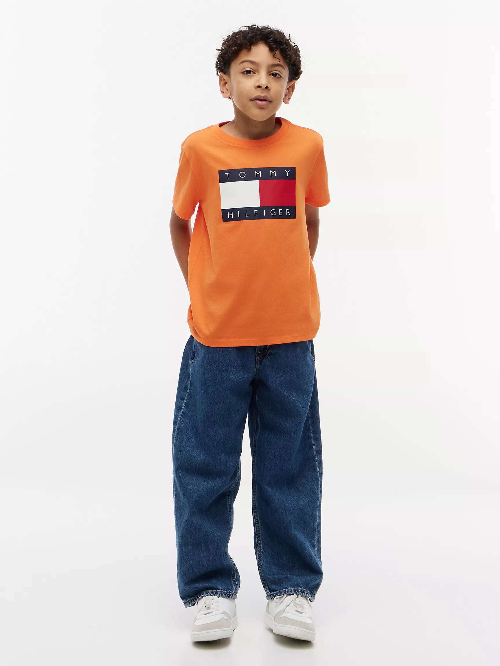 Kids' Tommy Flag Logo T-Shirt-Orange