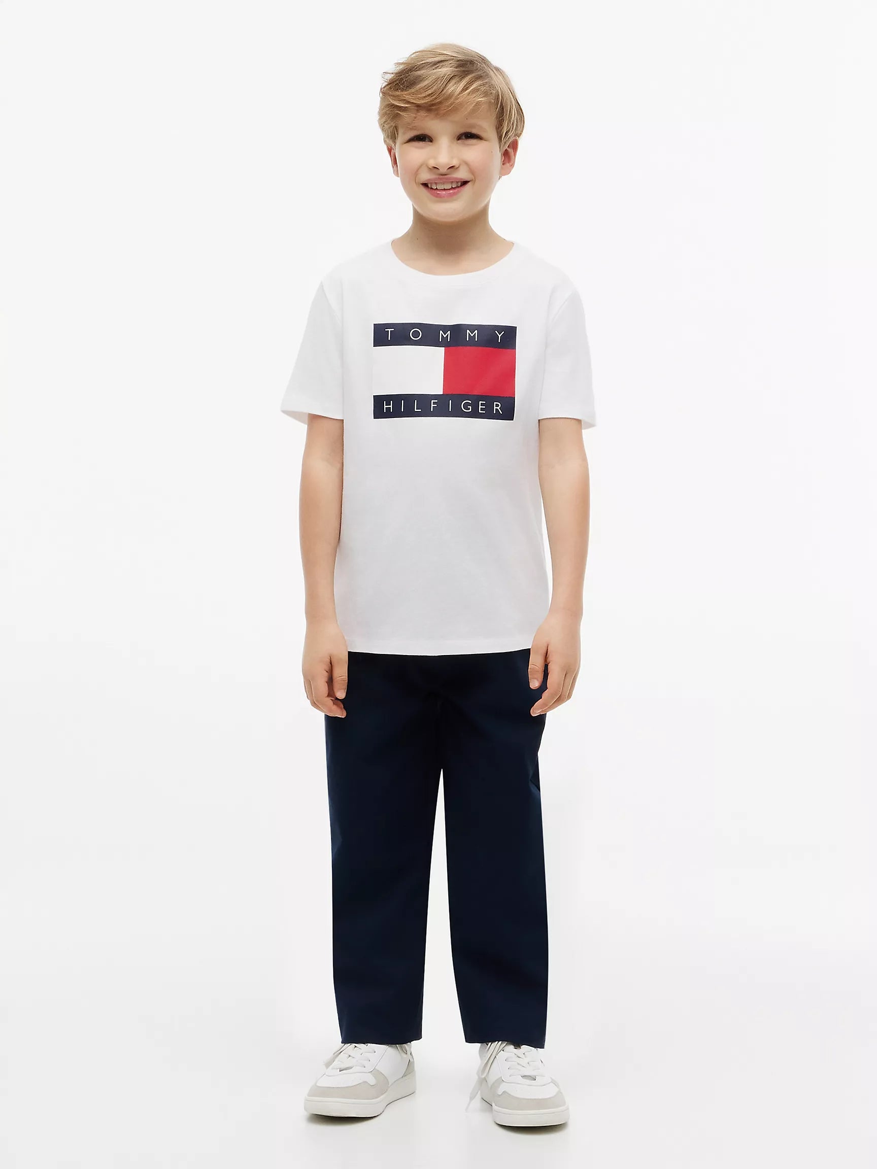 Kids' Tommy Flag Logo T-Shirt-White