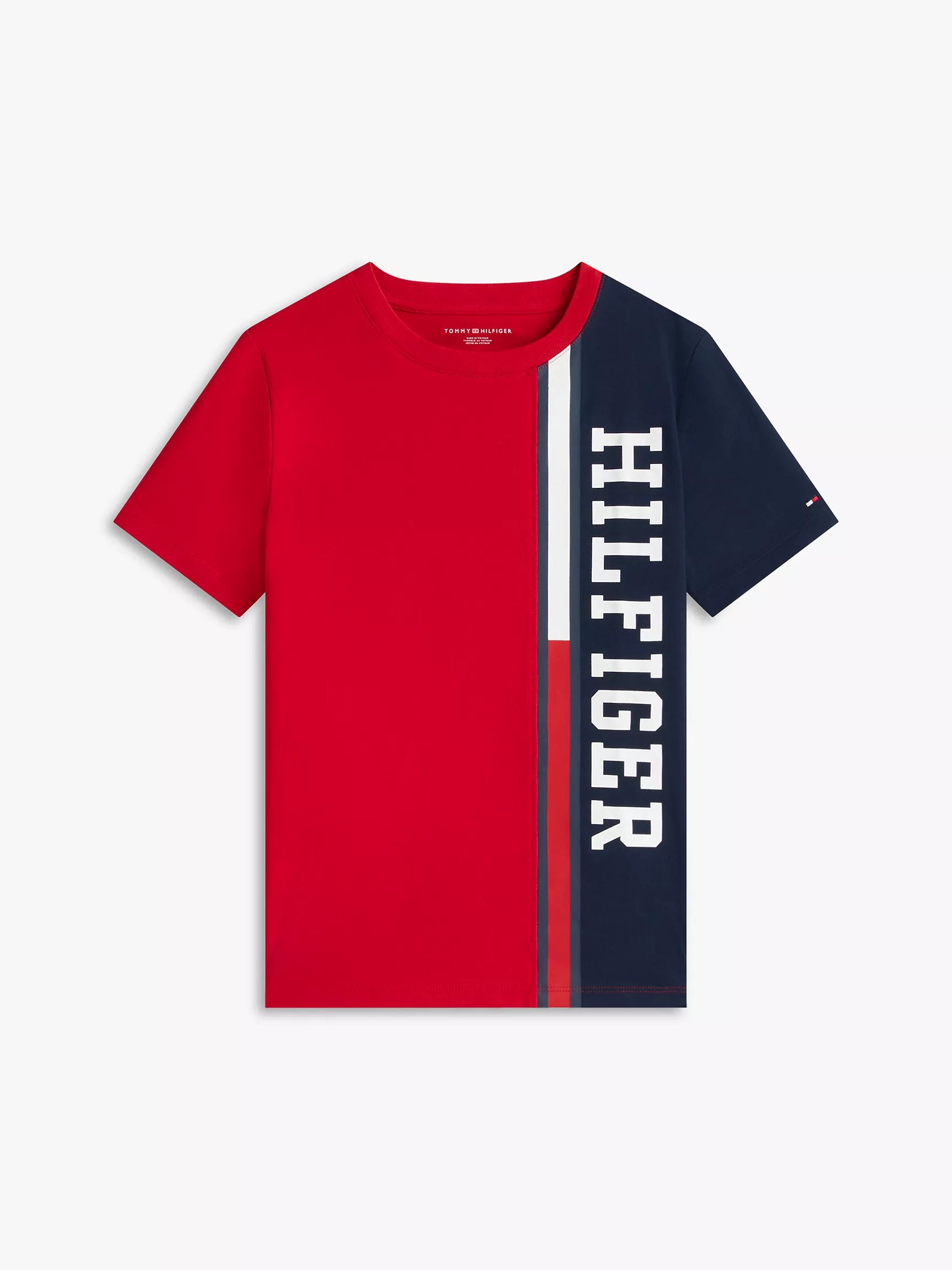 Kids' Vertical Colorblock Logo T-Shirt-Primary Red