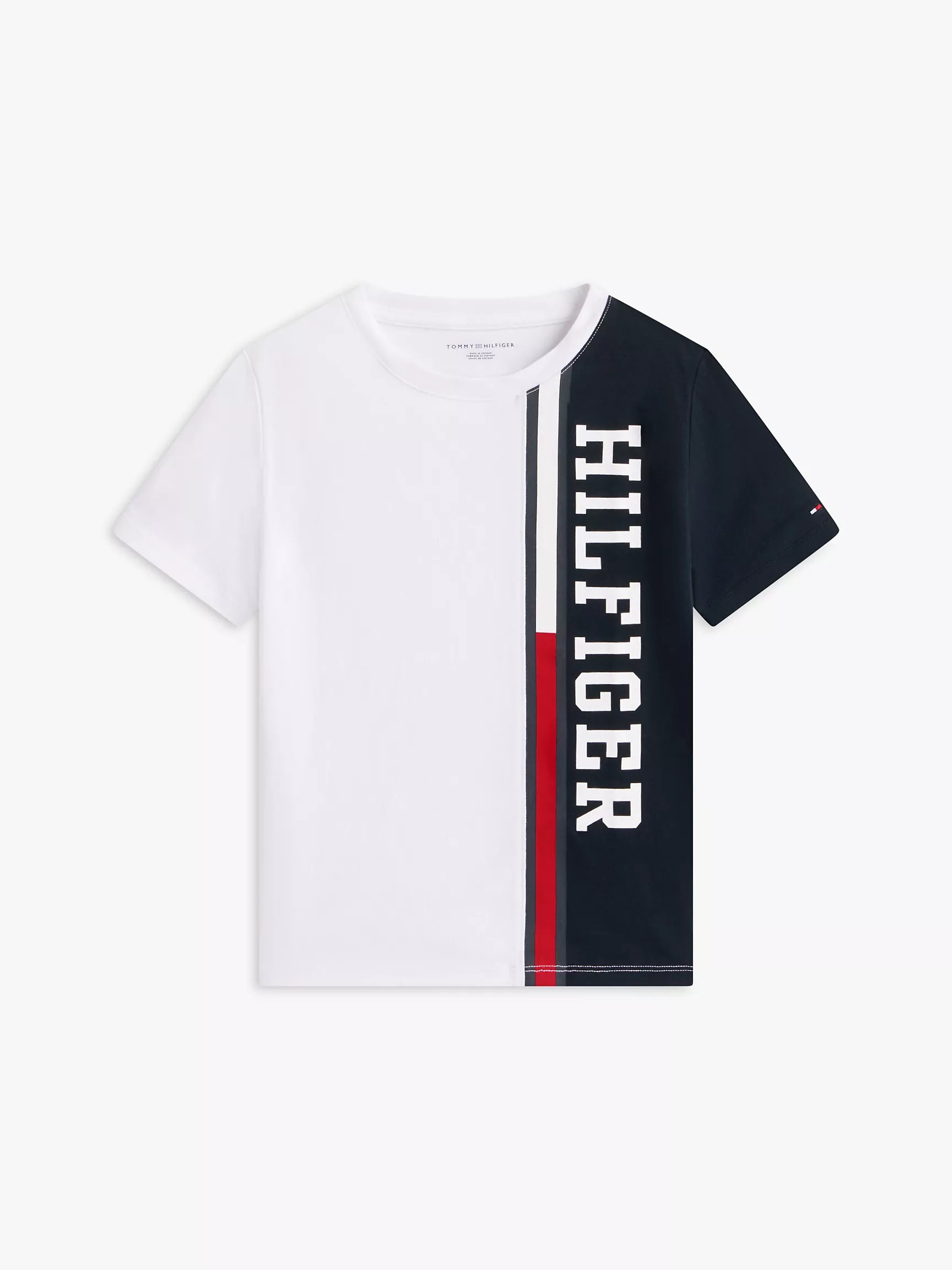 Kids' Vertical Colorblock Logo T-Shirt-Optic White
