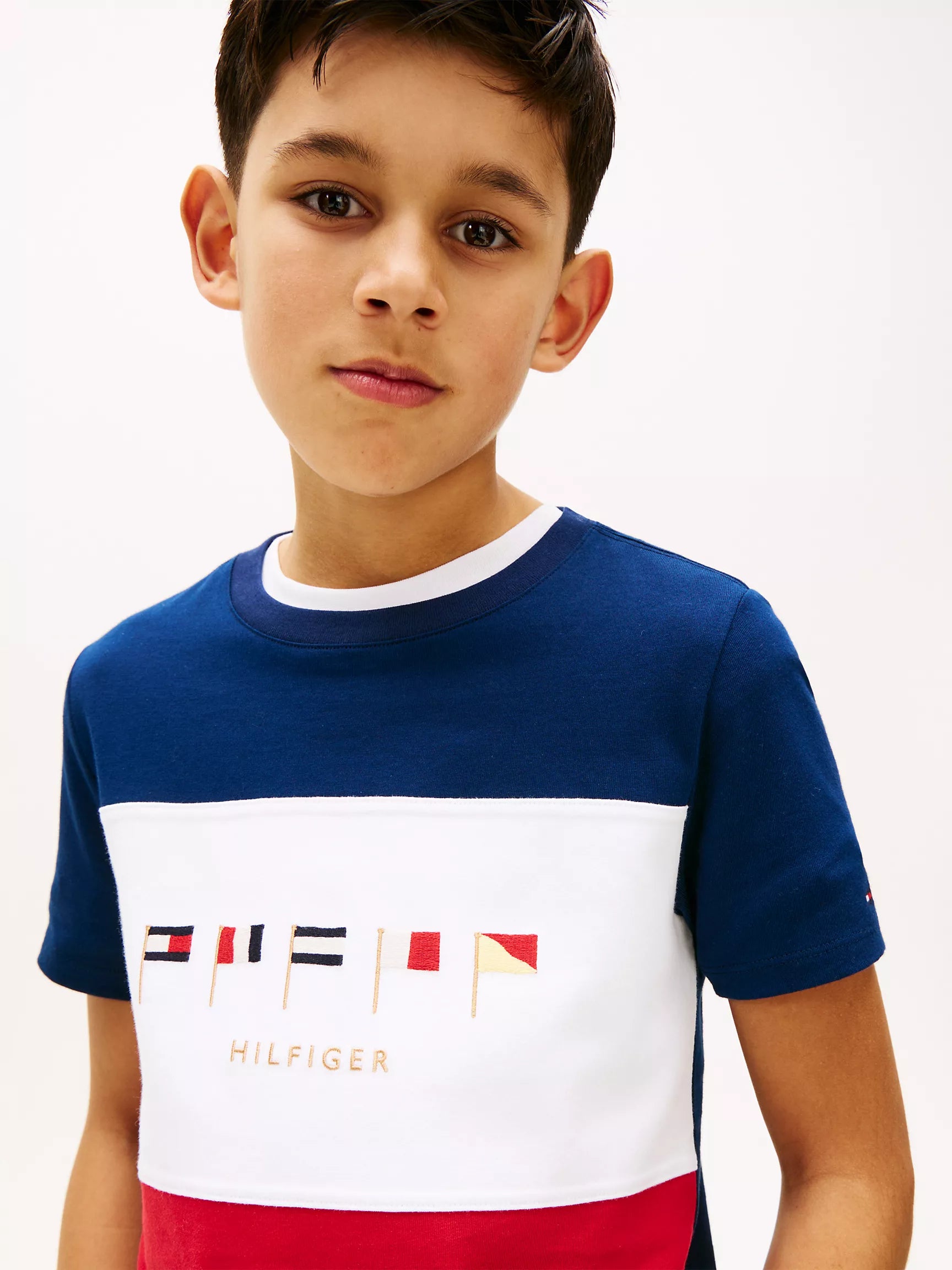 Kids' Multiflag Logo Colorblock T-Shirt-Carbon Navy