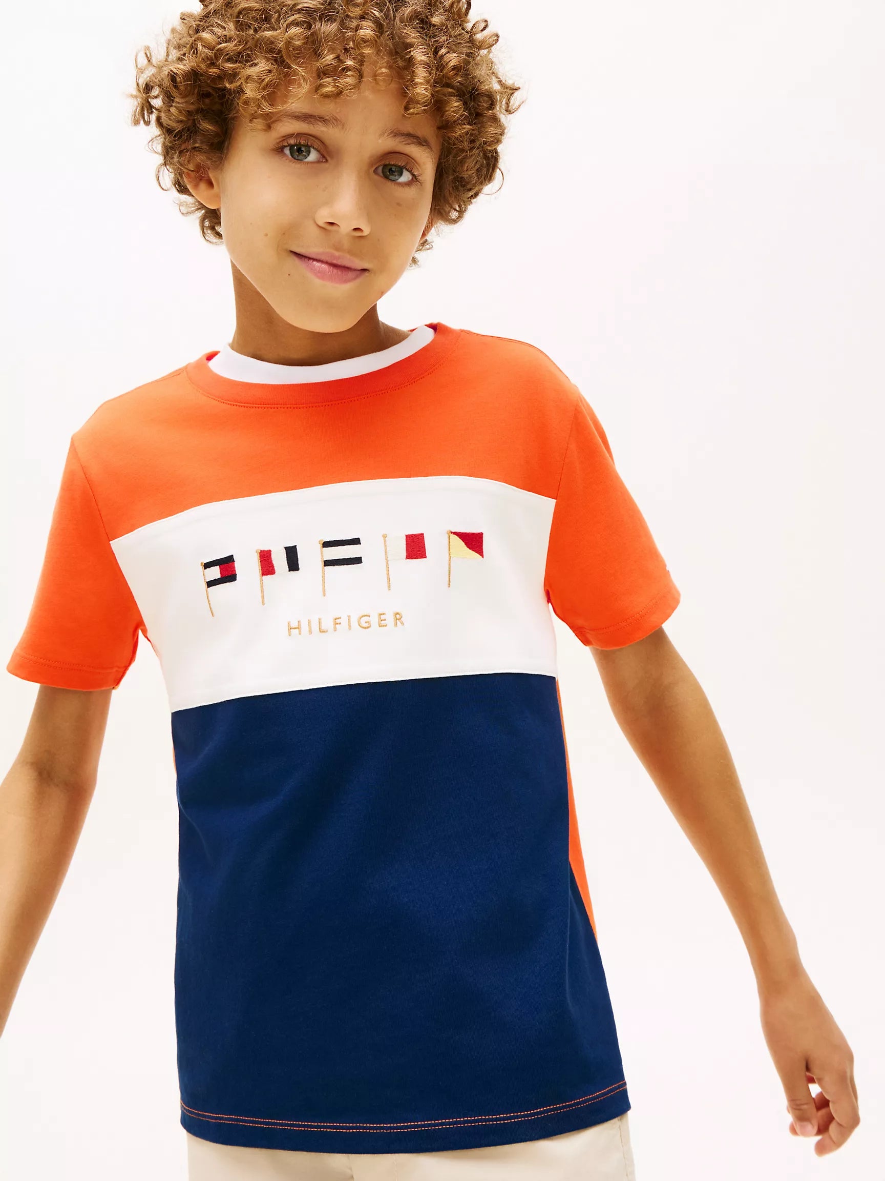 Kids' Multiflag Logo Colorblock T-Shirt-Paradise Lily