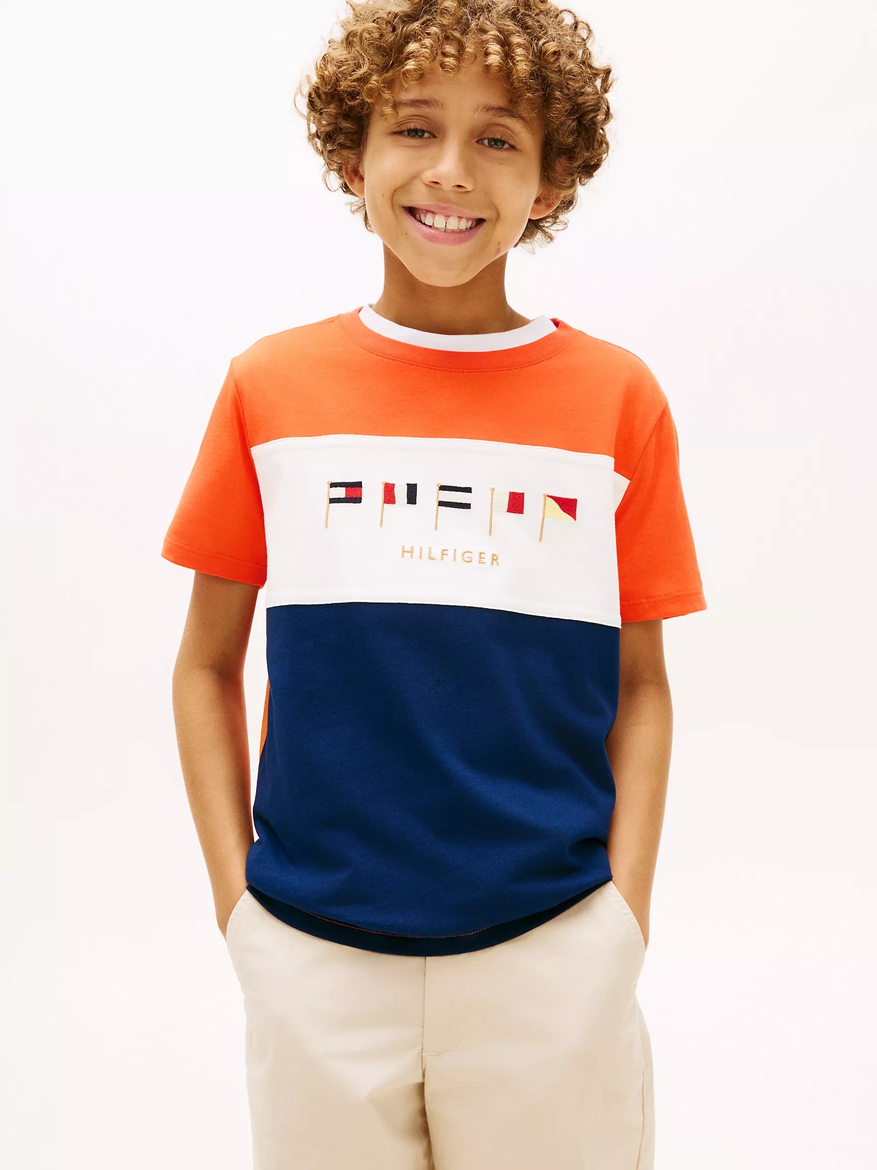 Kids' Multiflag Logo Colorblock T-Shirt-Paradise Lily