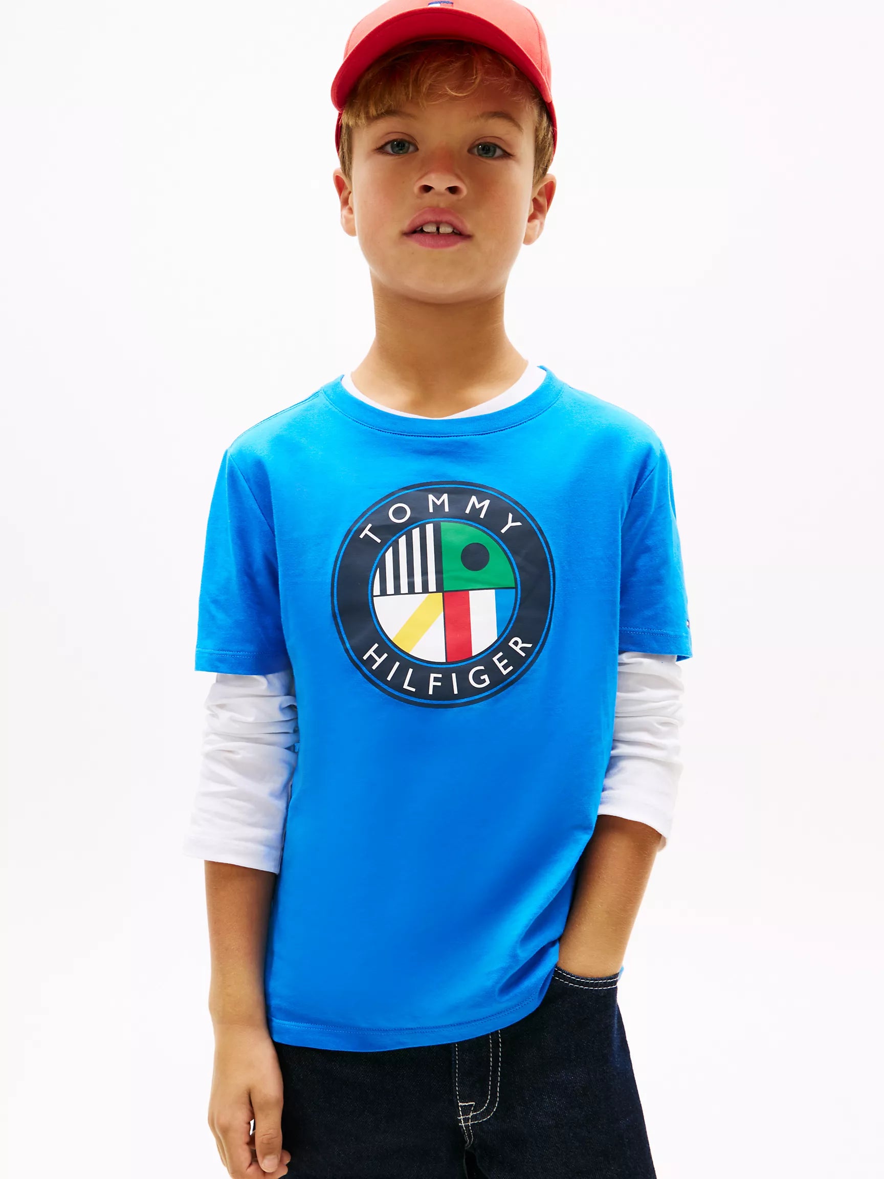 Kids' Sailing Circle Logo T-Shirt-Dynamic Blue
