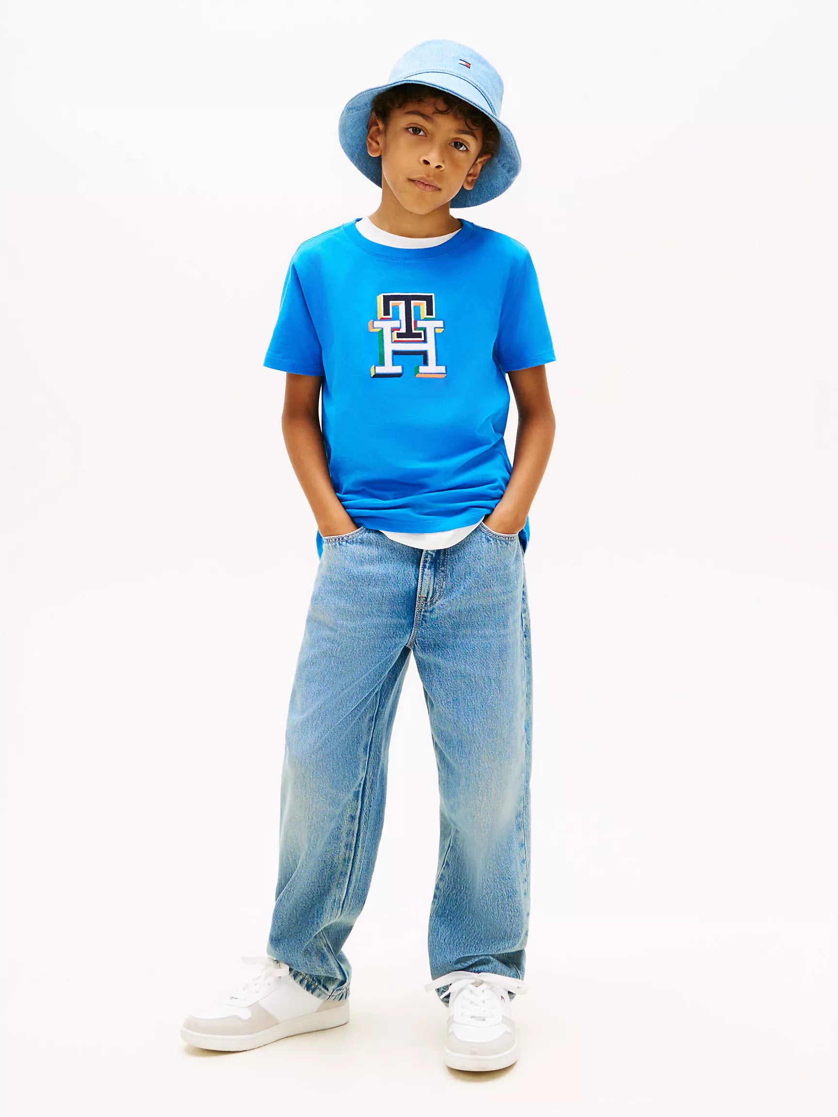 Kids' Multicolor Monogram T-Shirt-Dynamic Blue