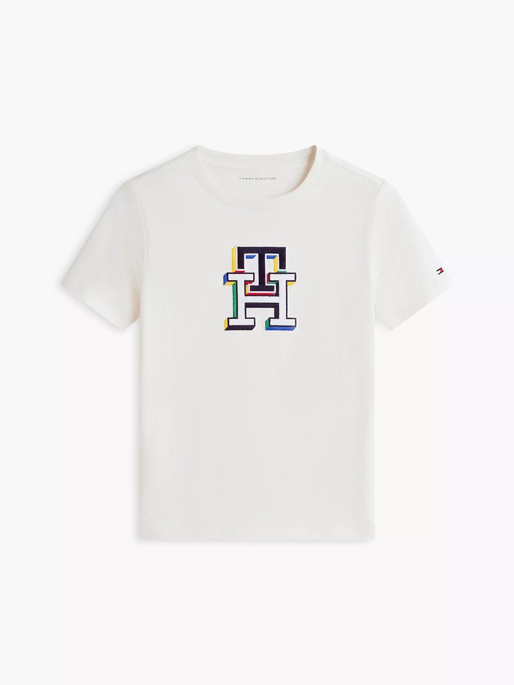 Kids' Multicolor Monogram T-Shirt-Ivory silk