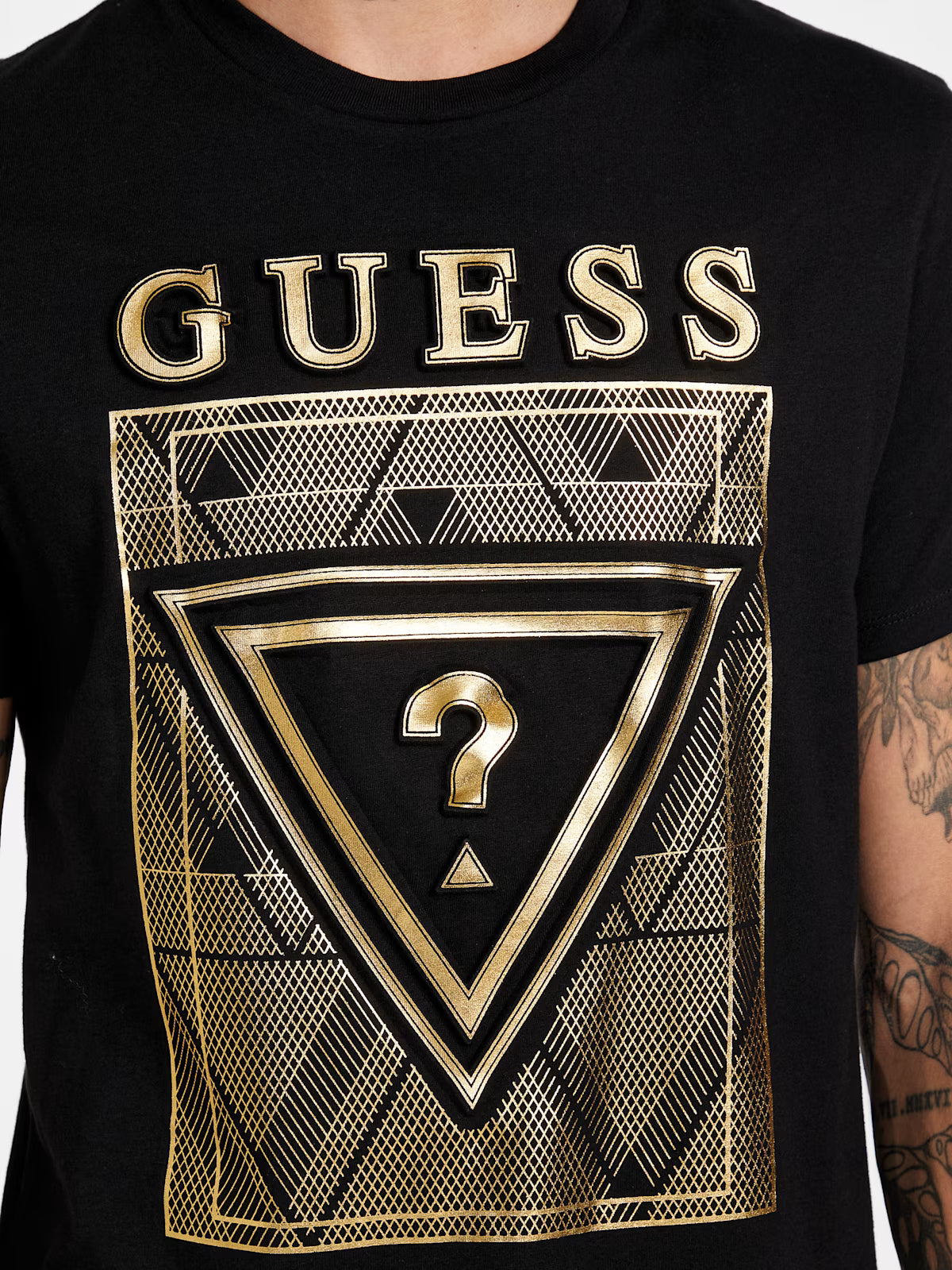 Guess Mens' Keah Crewneck Logo Tee/ black