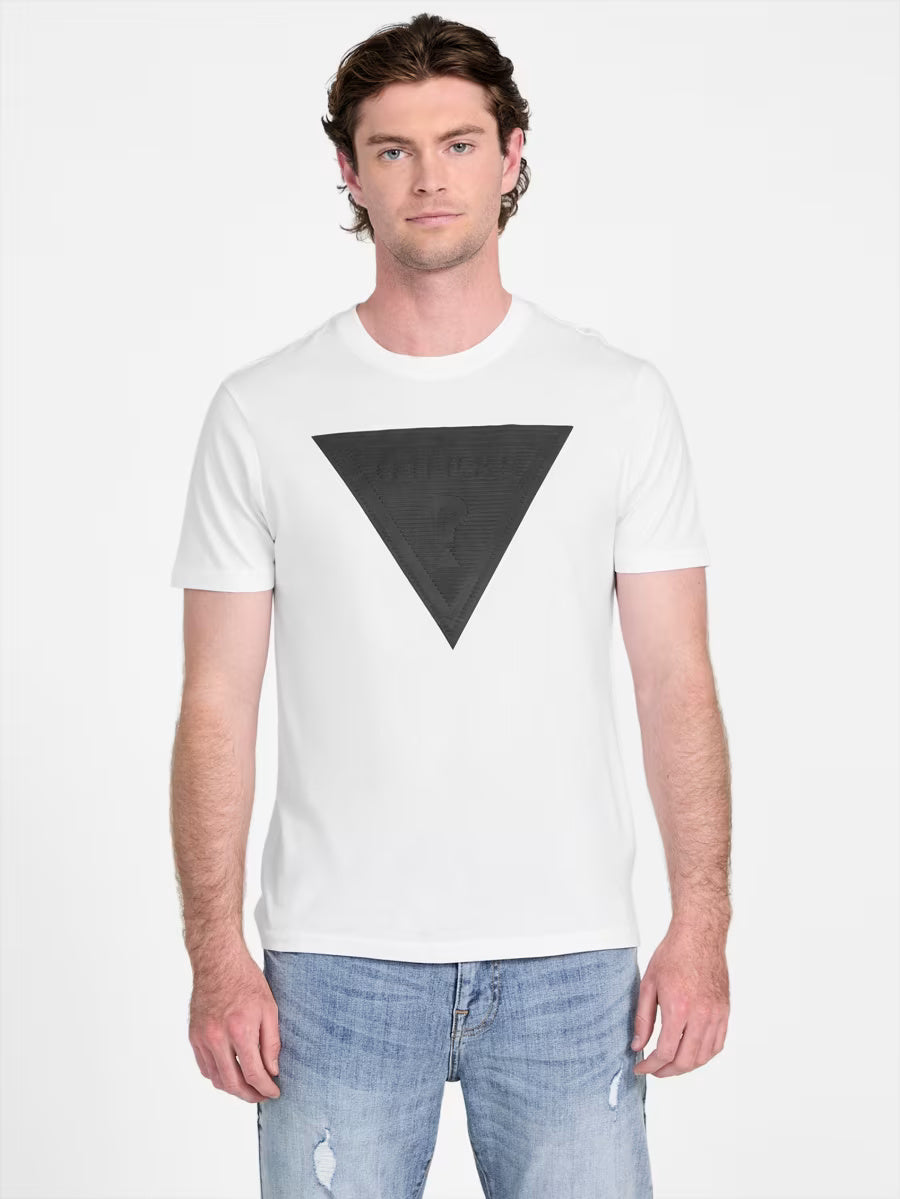 Guess Mens' Eco Fiza Logo Tee/ WHITE